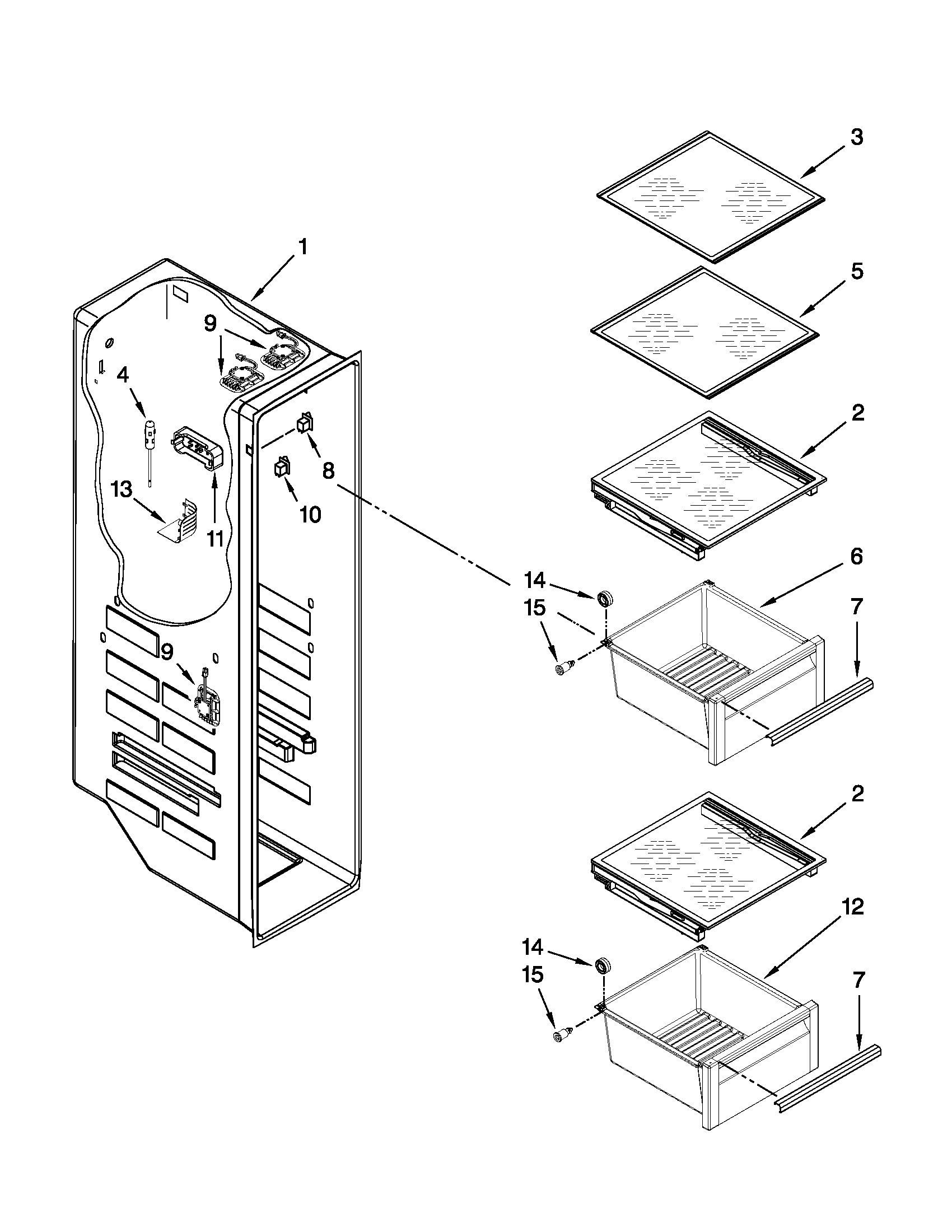 KitchenAid KSC23C9EYB02 freezer liner parts diagram