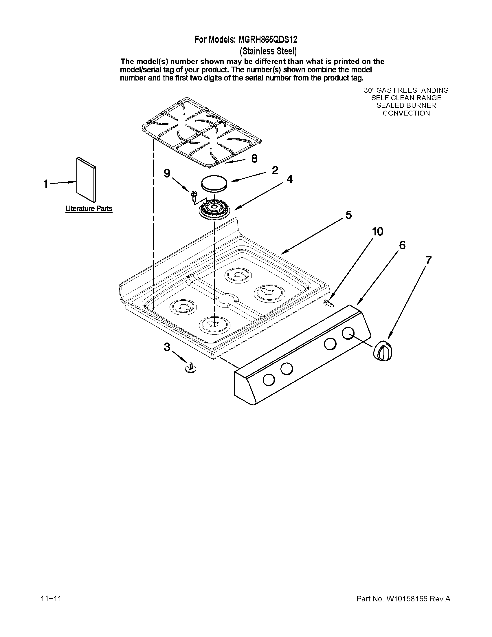 Maytag MGRH865QDS12 cooktop parts diagram