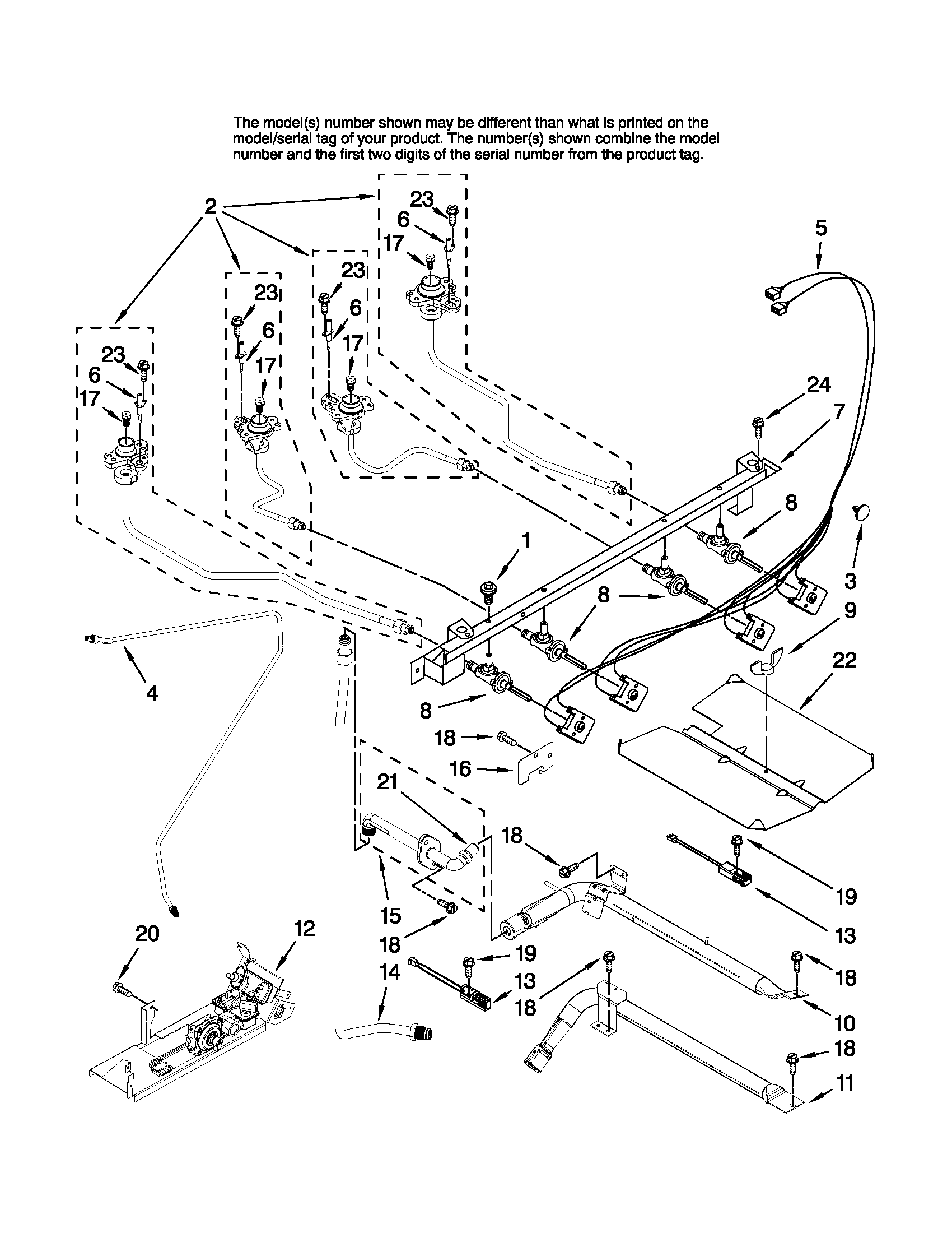 Maytag MGRH865QDS12 manifold parts diagram