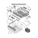 Maytag MDB8951BWQ0 upper and lower rack parts diagram
