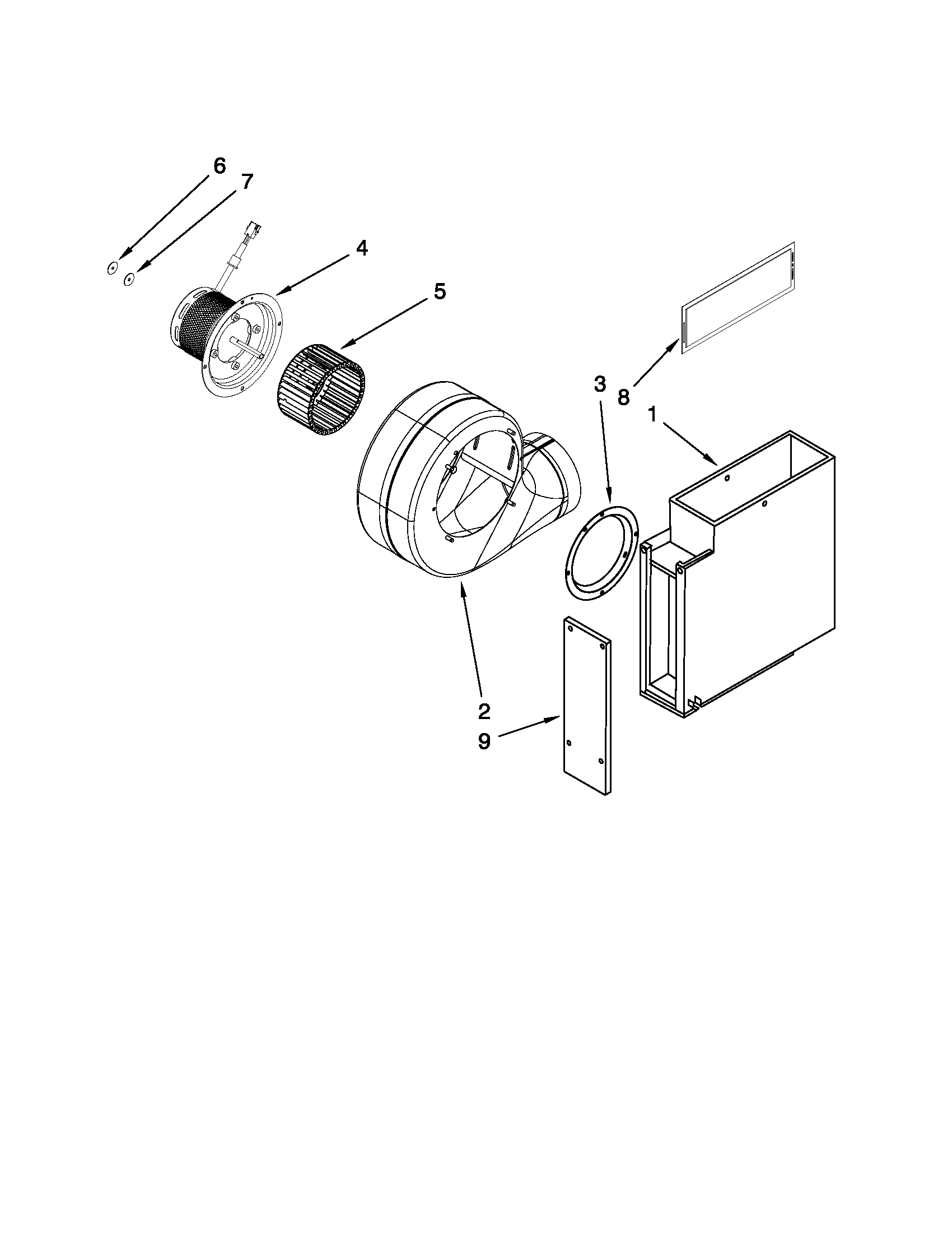 Jenn-Air JGD3536WB00 blower unit parts diagram