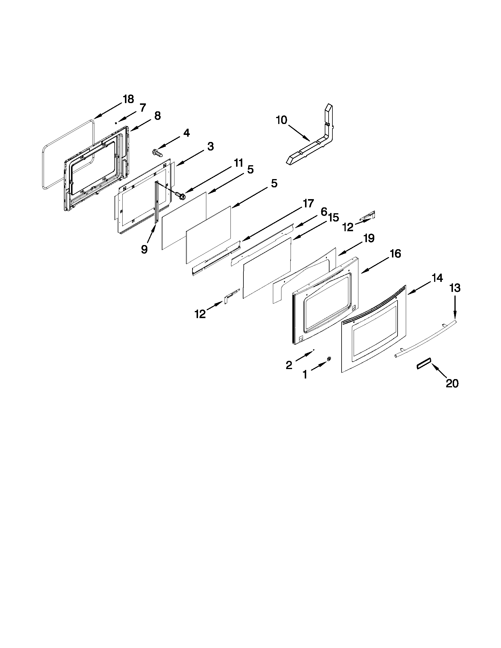 Jenn-Air JES9860CCS01 door parts diagram