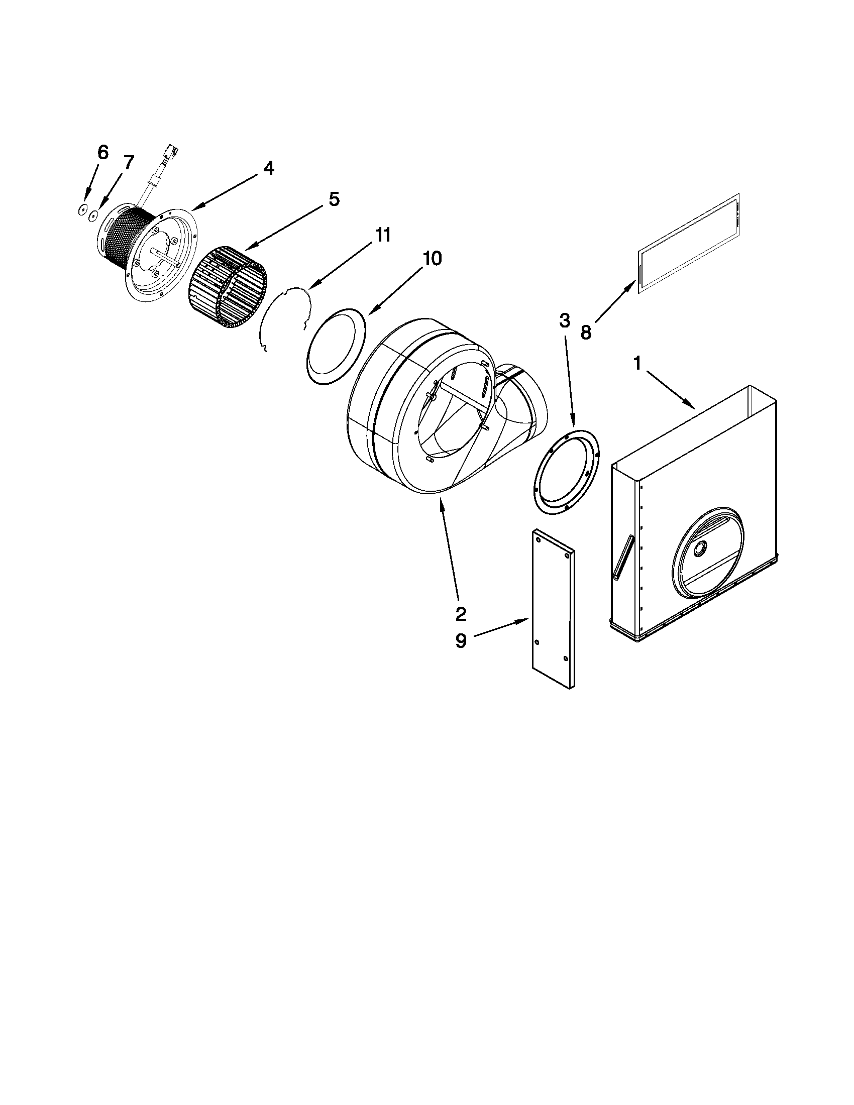 KitchenAid KECD807XSS00 blower unit parts diagram