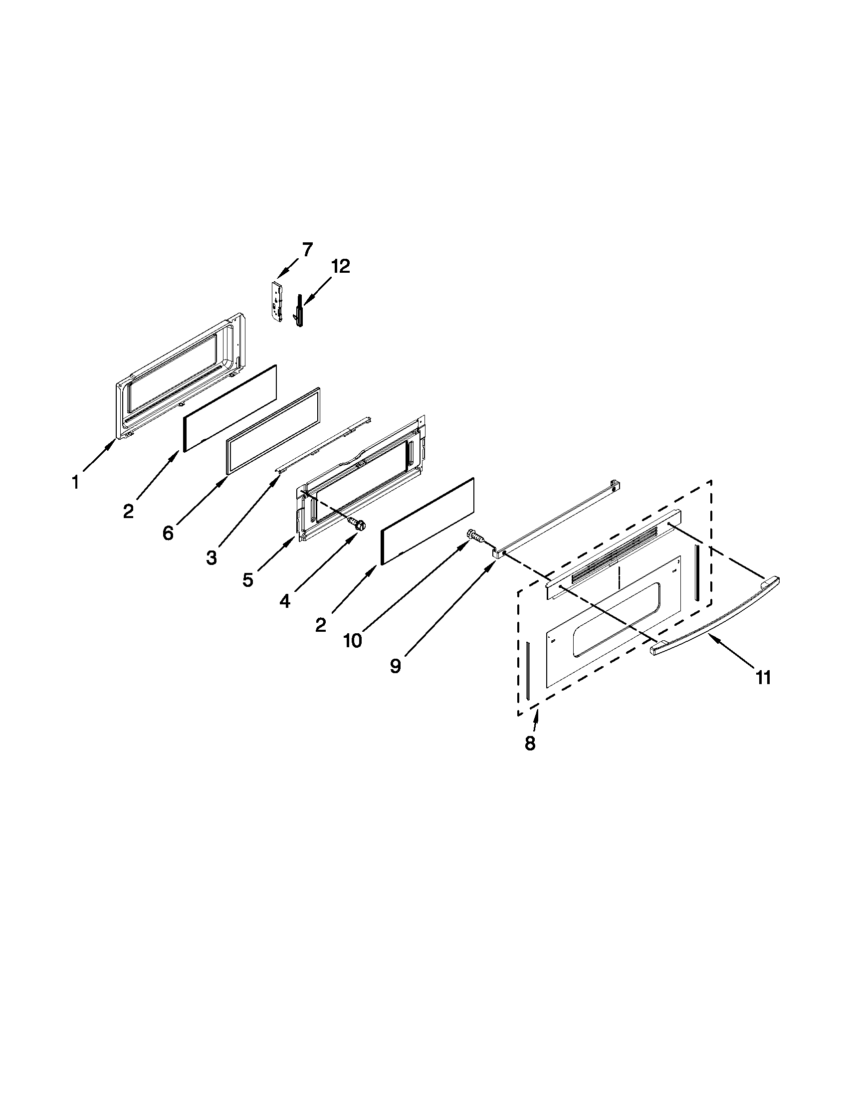 Whirlpool GGE388LXQ00 upper door parts diagram
