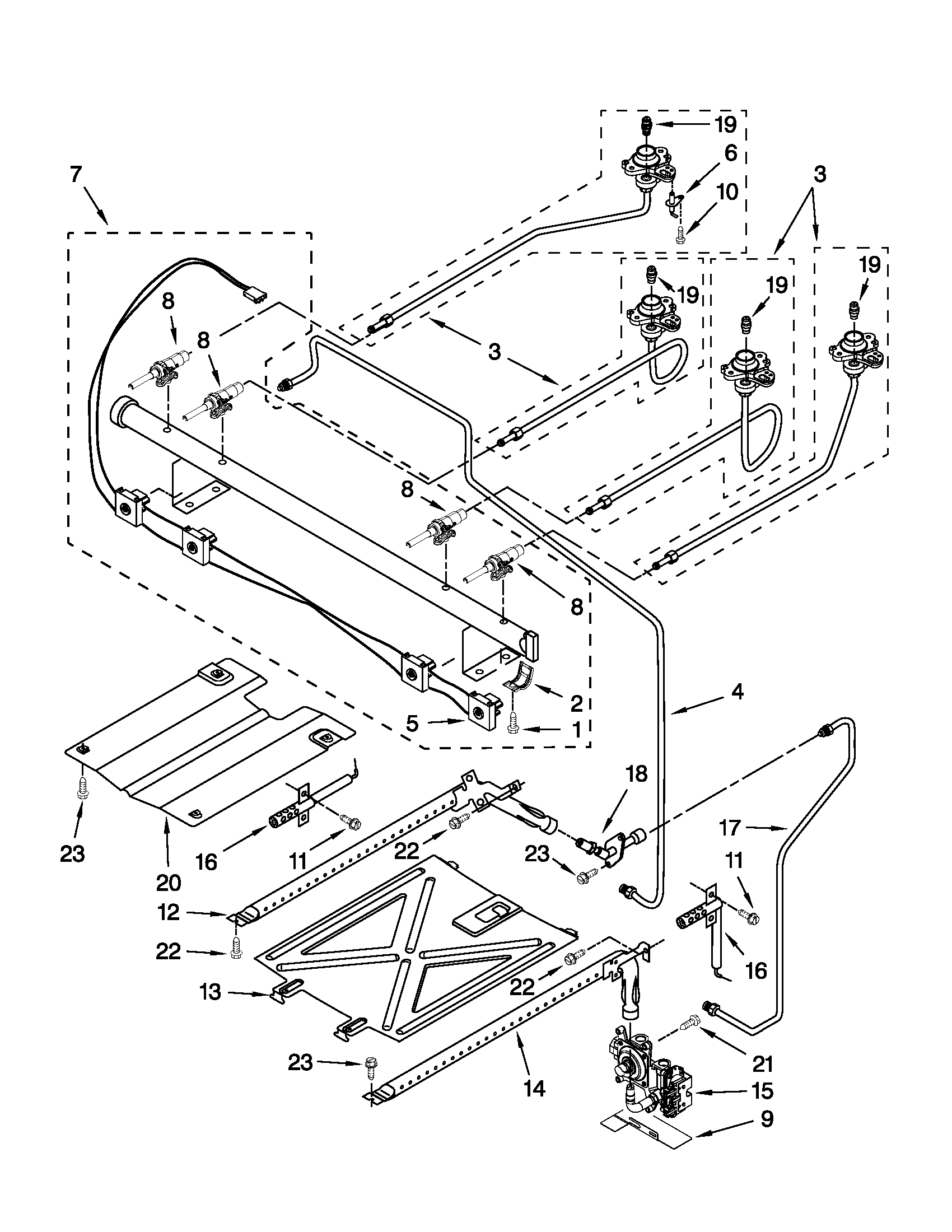Maytag MGR7775WB3 manifold parts diagram