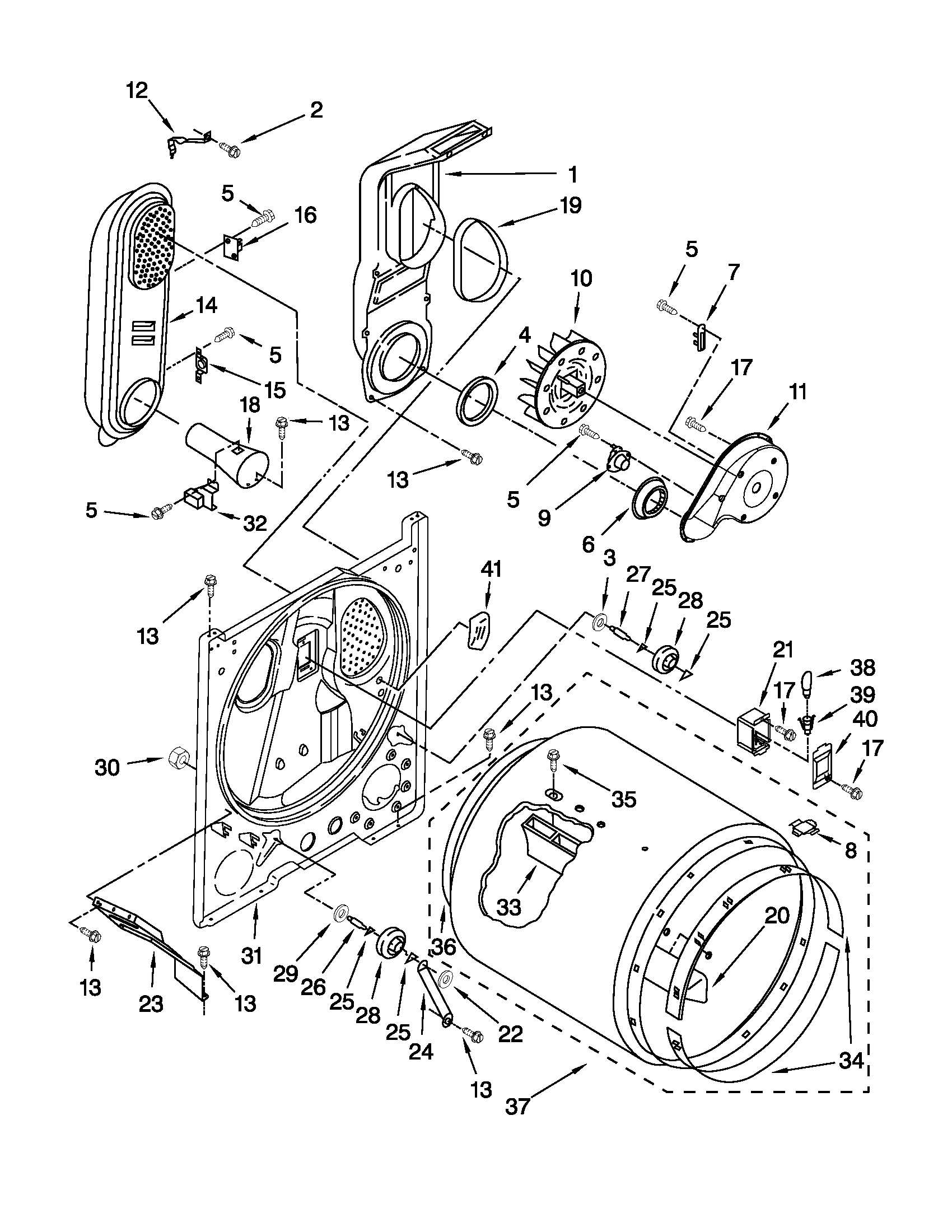 Maytag MGDC300XW1 bulkhead parts diagram