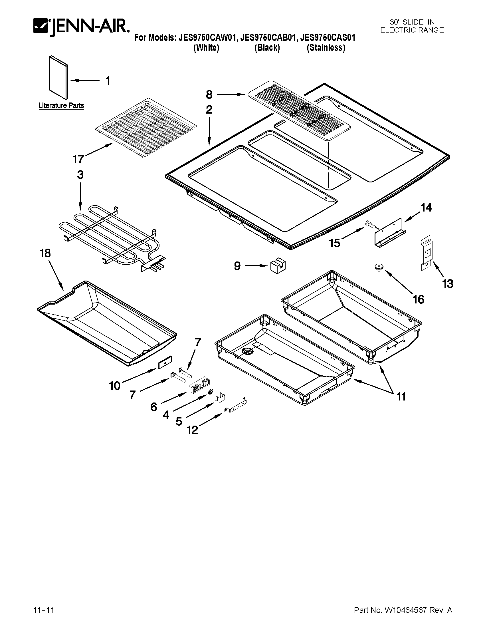 Jenn-Air JES9750CAS01 cooktop parts diagram