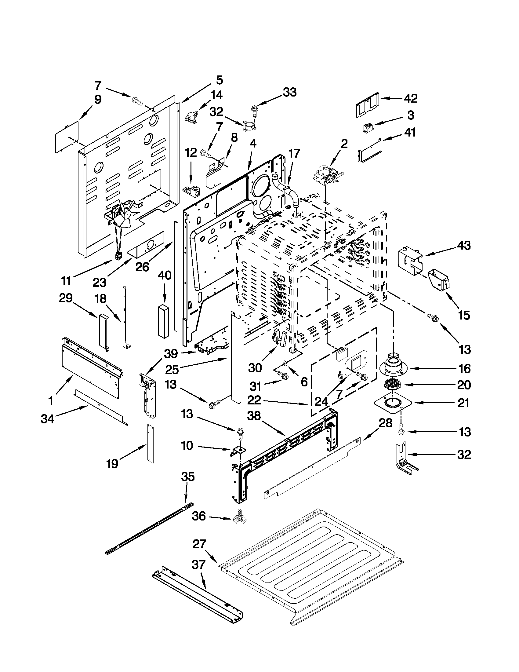 Jenn-Air JES9750CAS01 chassis parts diagram