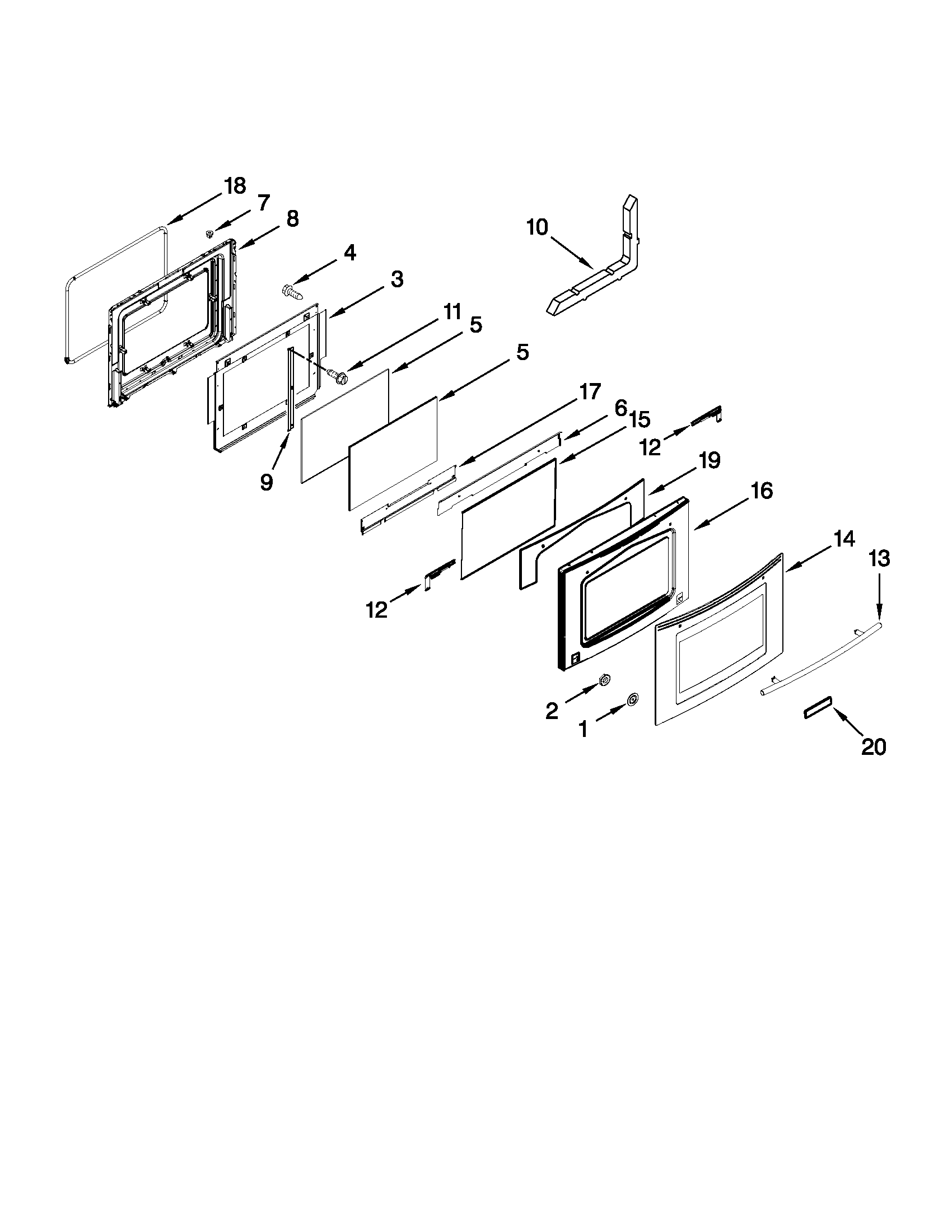 Jenn-Air JES9750CAS01 door parts diagram