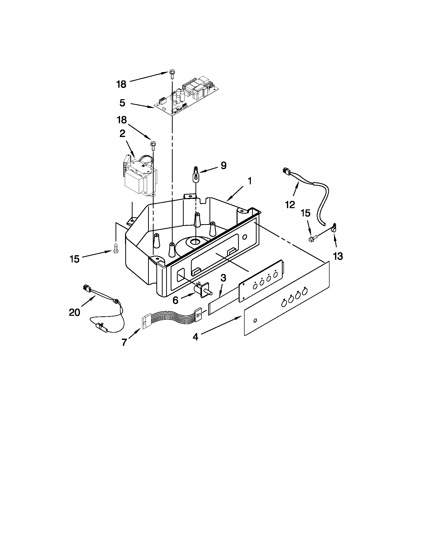 Maytag MIM1554XRS1 control panel parts diagram