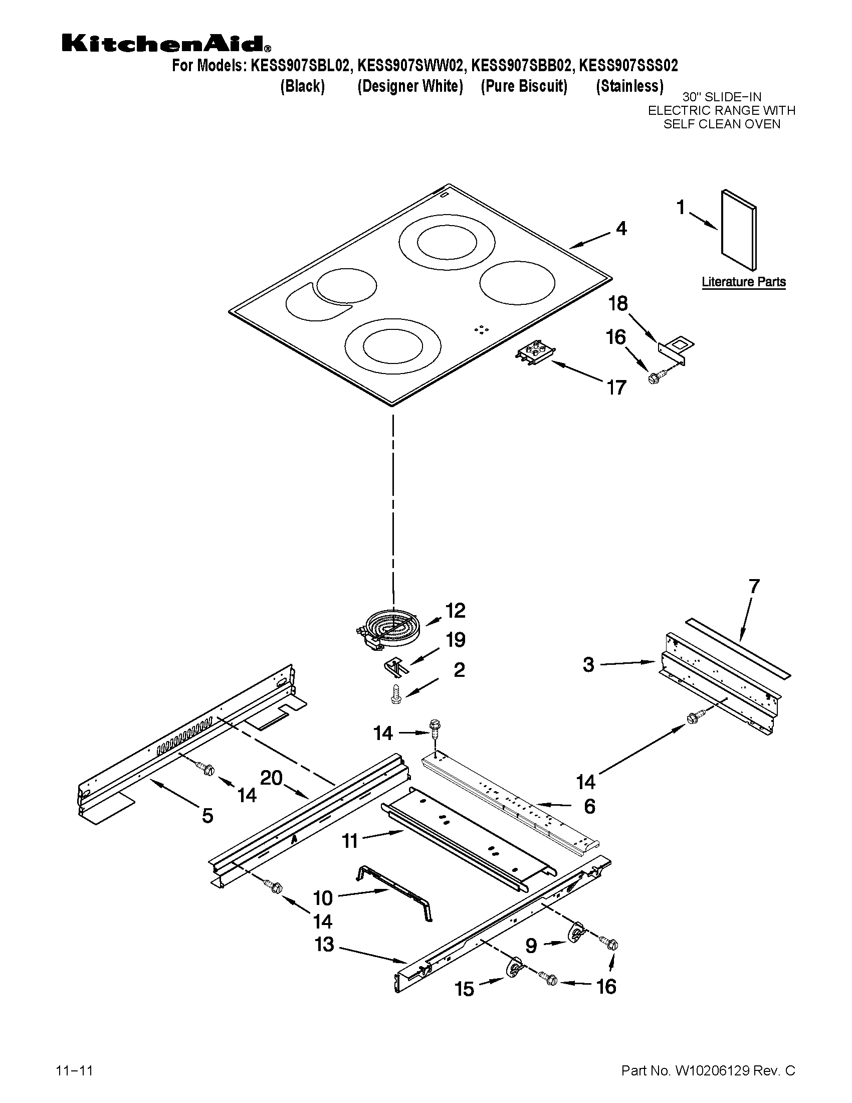 KitchenAid KESS907SSS02 cooktop parts diagram