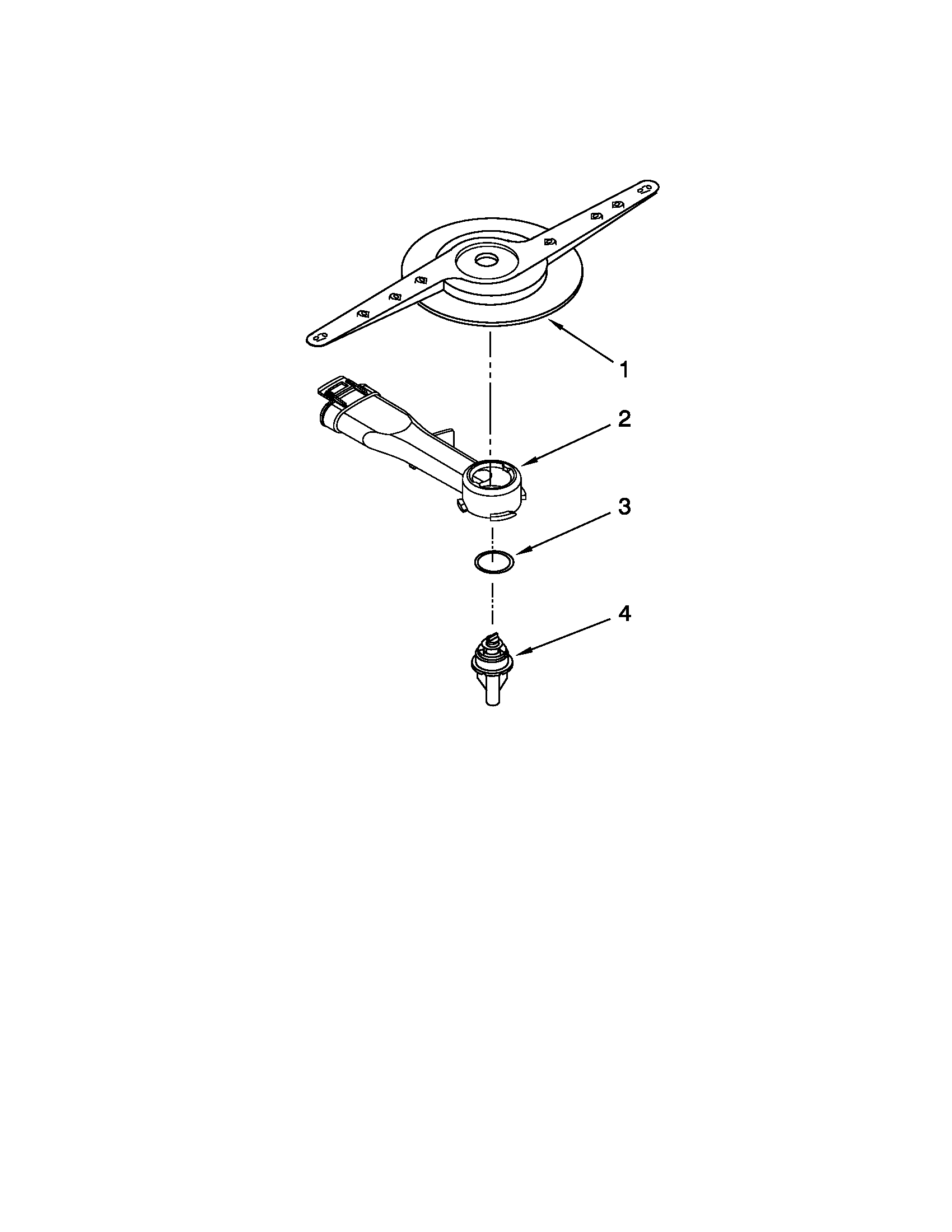 Whirlpool DP1040XTXQ1 lower washarm parts diagram