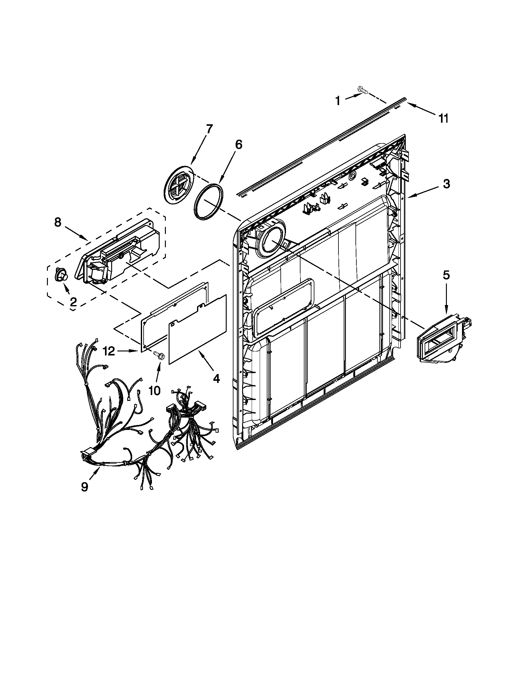 Whirlpool WDF530PAYT0 inner door parts diagram