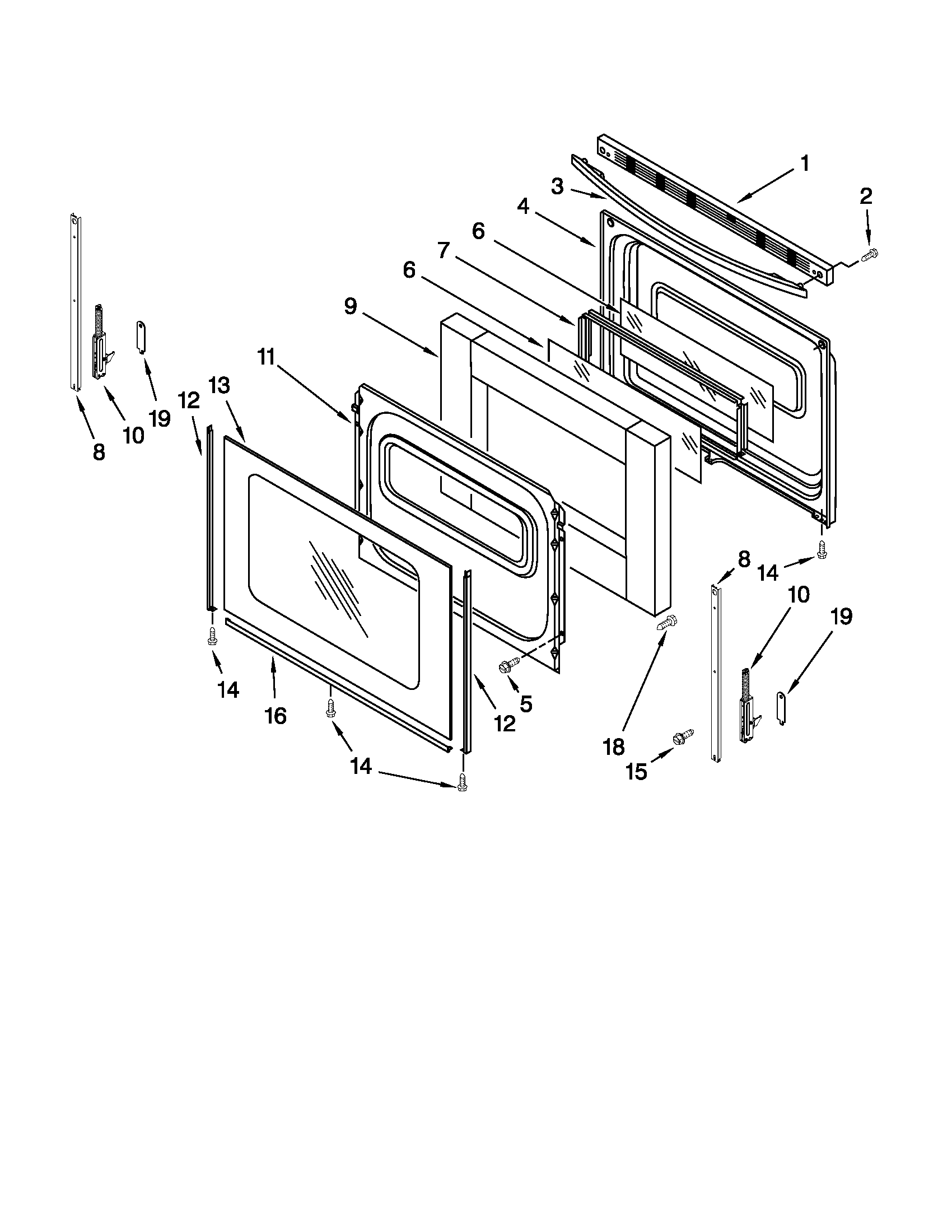 Whirlpool GFG471LVS3 door parts diagram