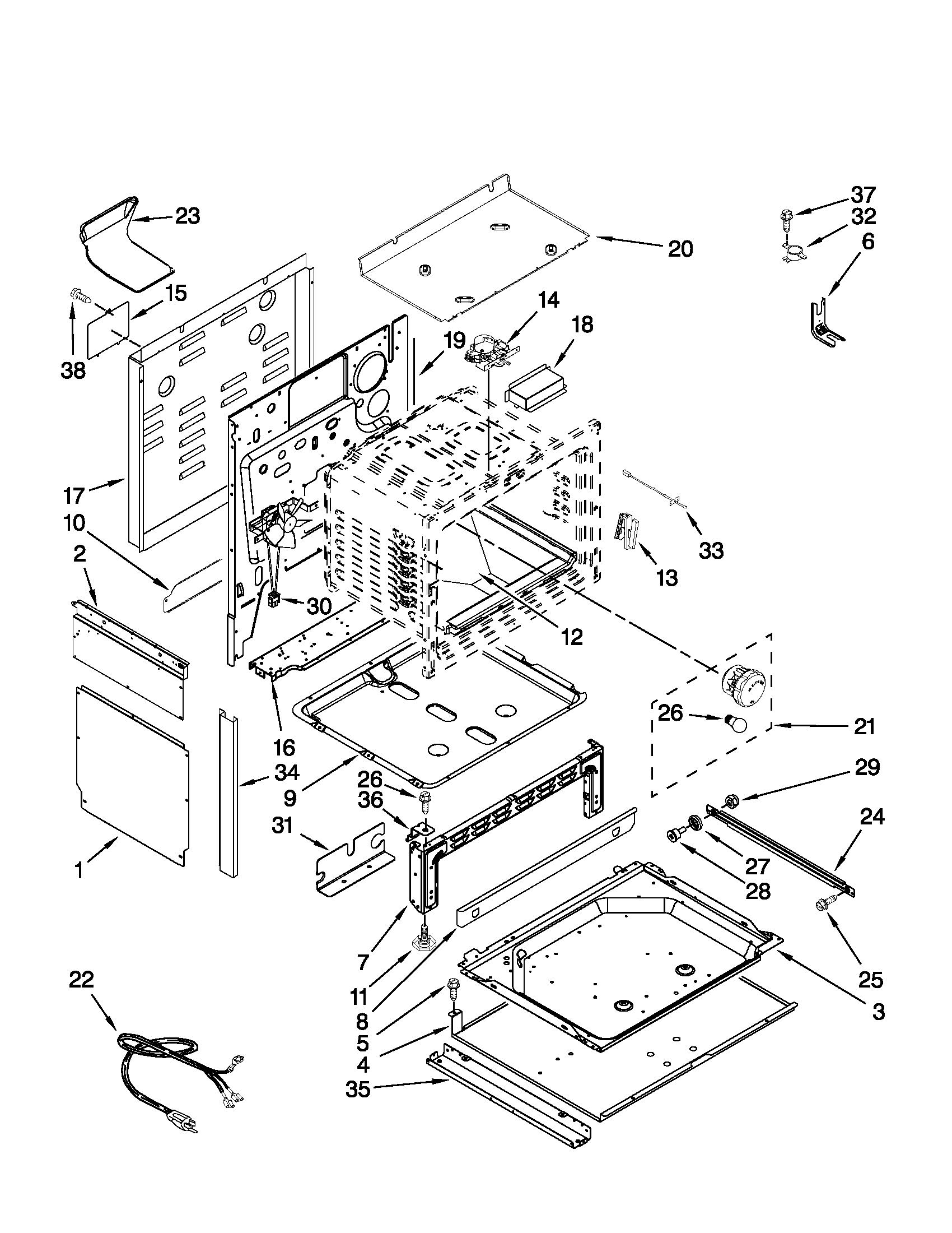 Whirlpool GW397LXUT07 chassis parts diagram
