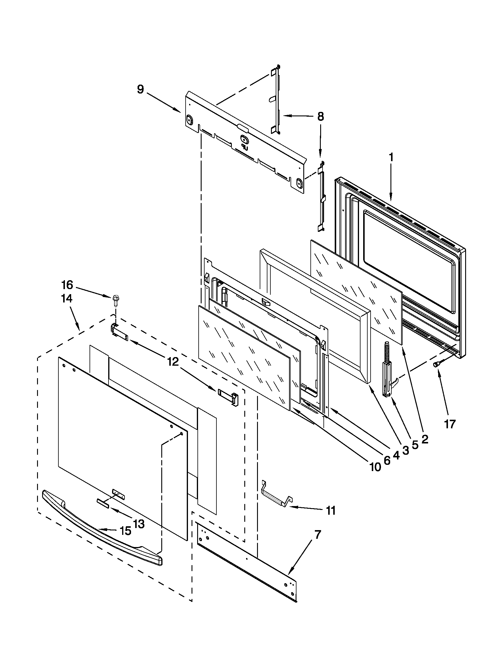 KitchenAid KESS907SWW05 door parts diagram
