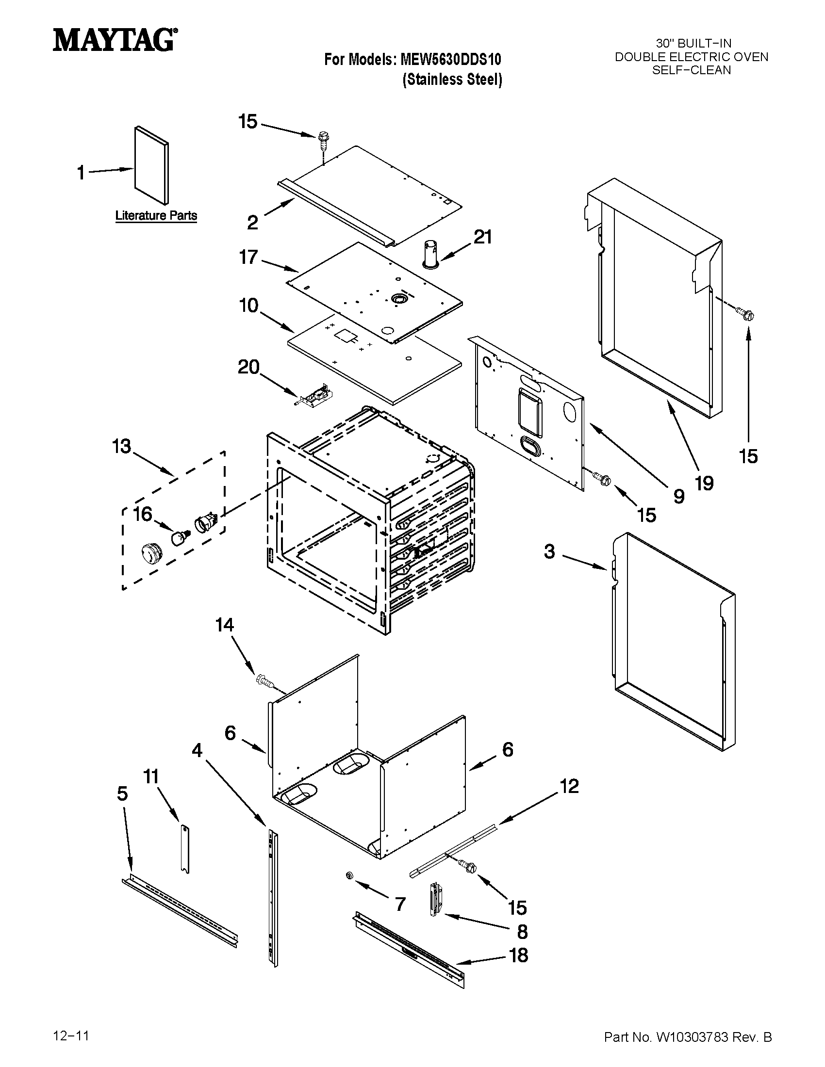 Maytag MEW5630DDS10 oven parts diagram