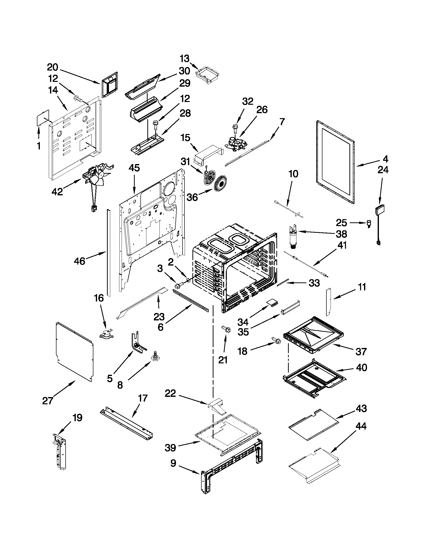Jenn-Air JGS9900CDF01 chassis parts diagram