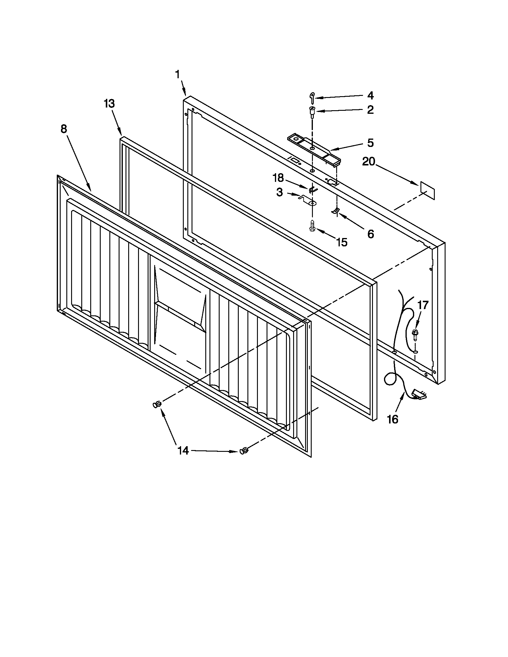 Whirlpool EH151FXTQ00 door parts diagram