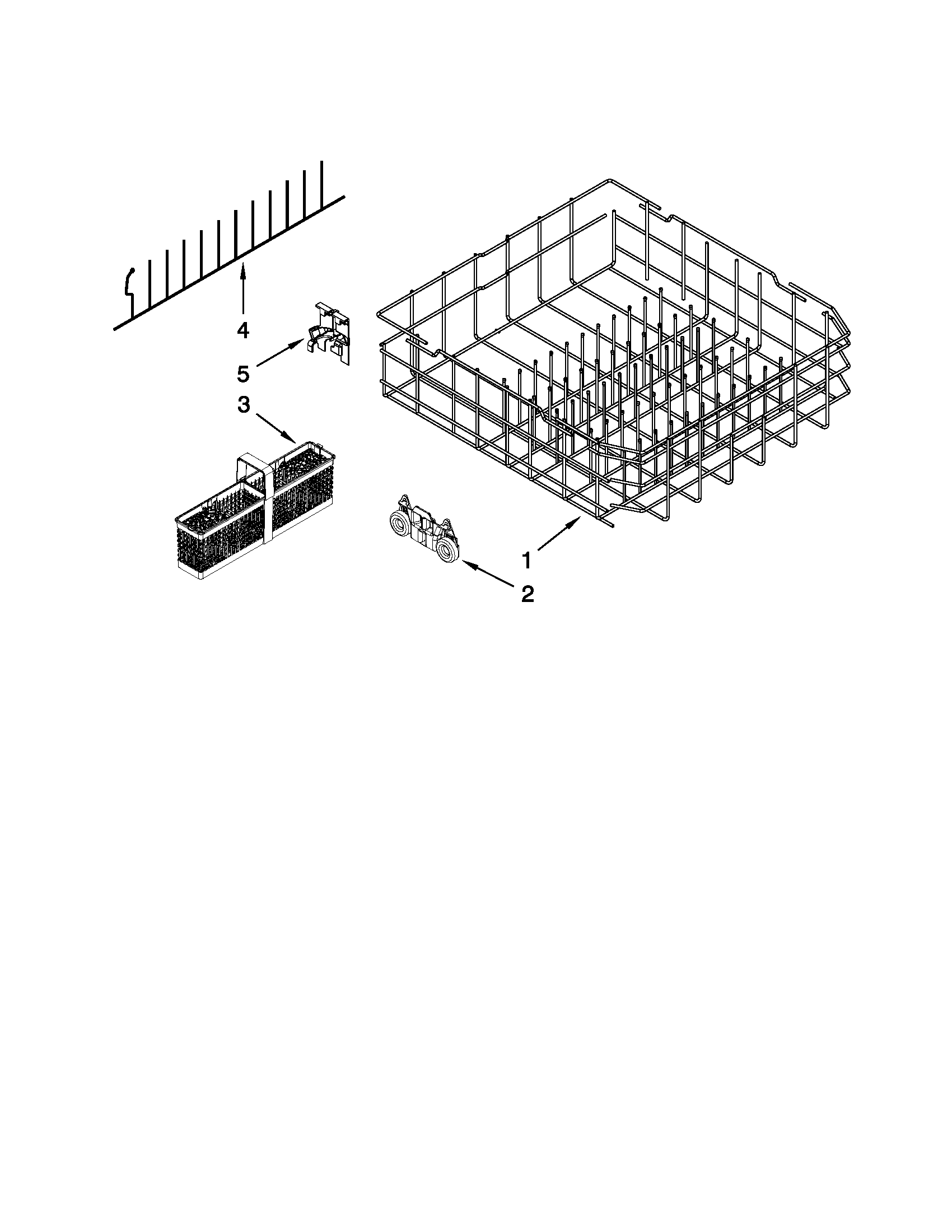 KitchenAid KUDC10IXWH6 lower rack parts diagram