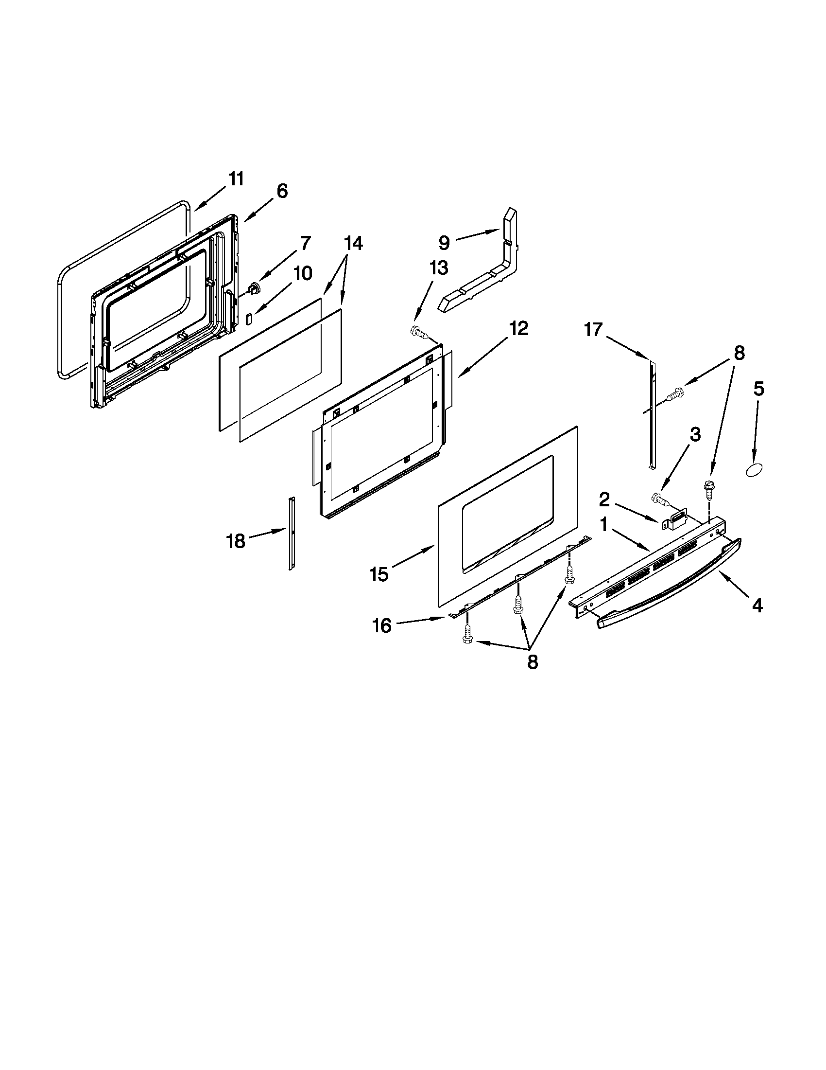 Whirlpool GW399LXUQ07 door parts diagram