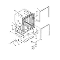 KitchenAid KUDE60FXBL4 tub and frame parts diagram