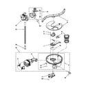 KitchenAid KUDE60FXBL4 pump, washarm and motor parts diagram