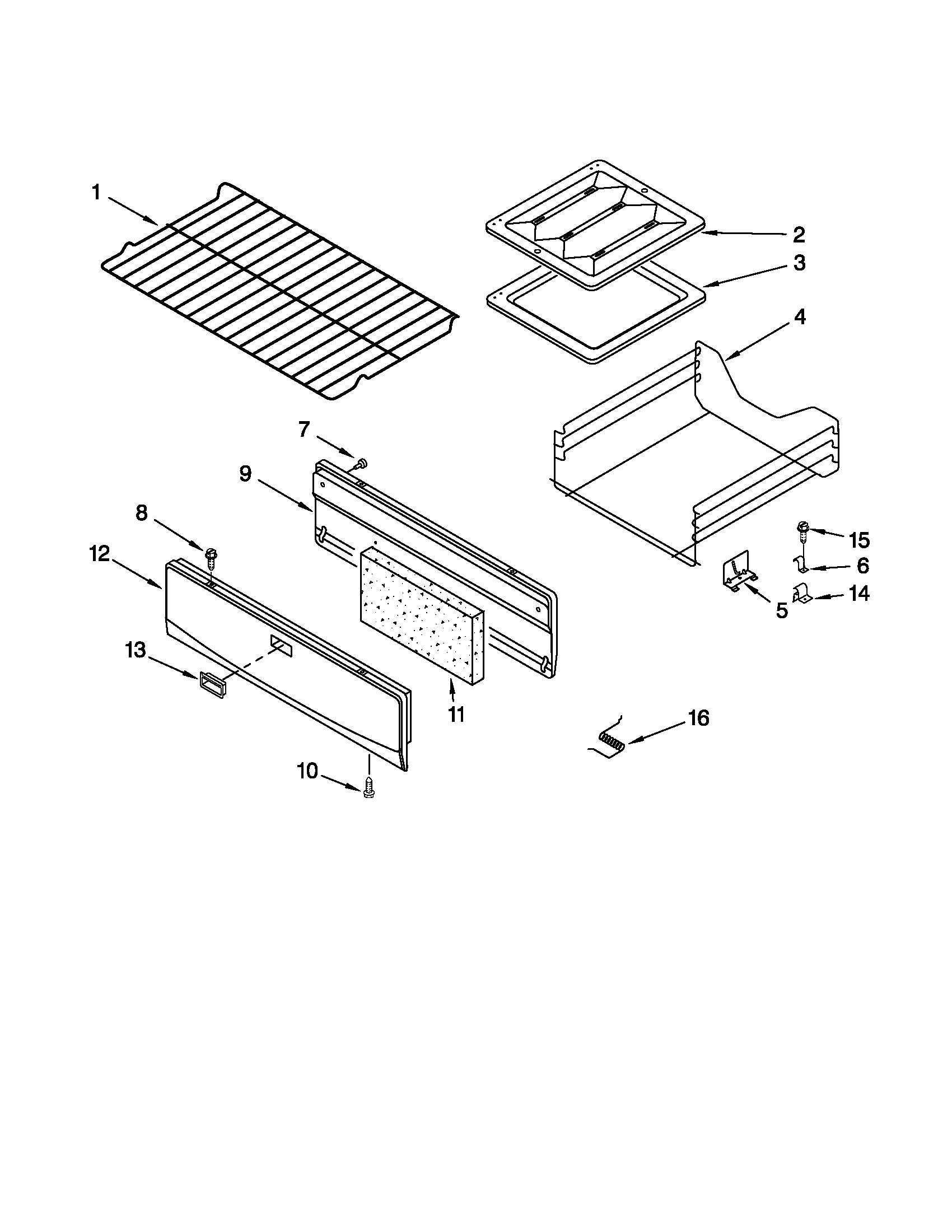 Estate TGP305TT2 oven & broiler parts diagram