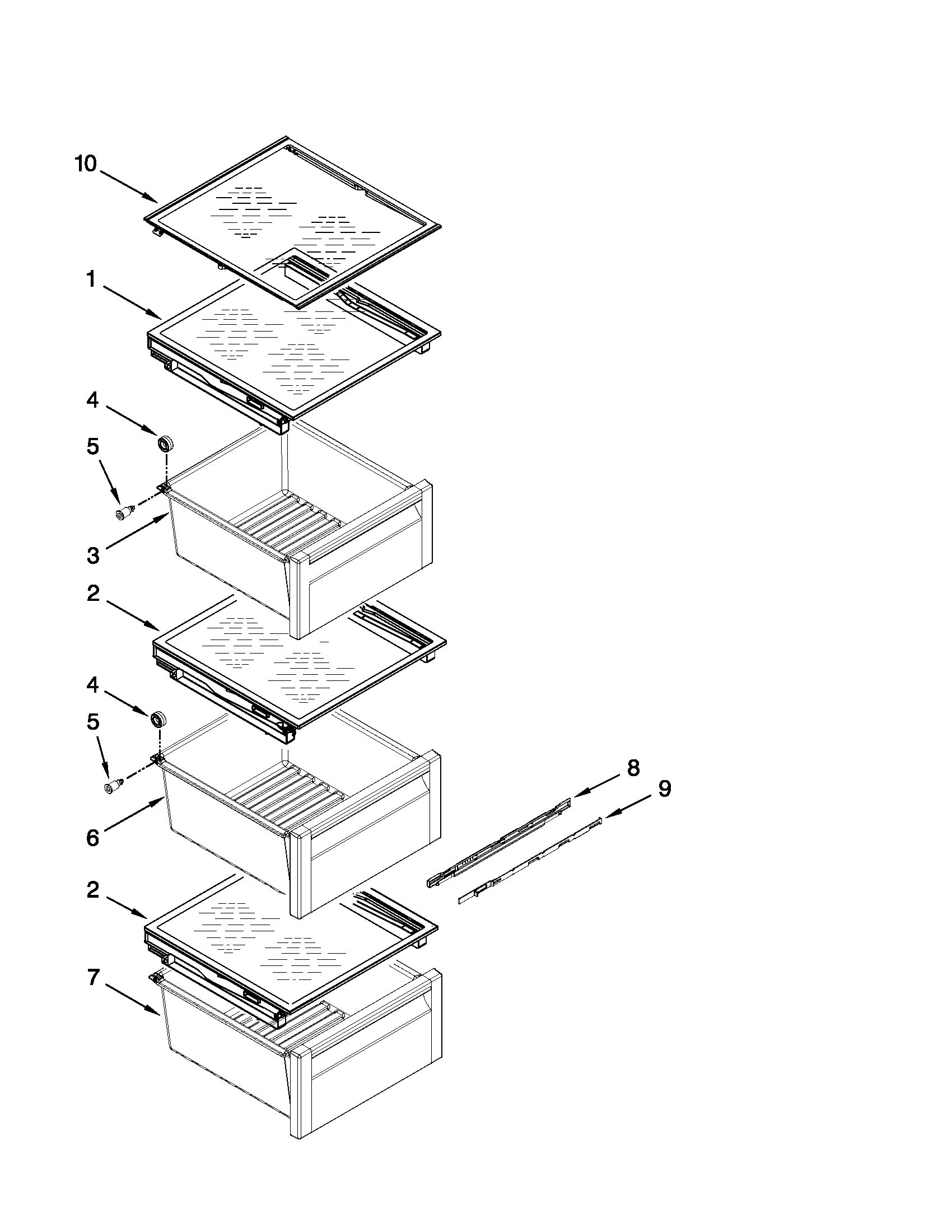 Whirlpool GSS30C6EYF02 refrigerator shelf parts diagram