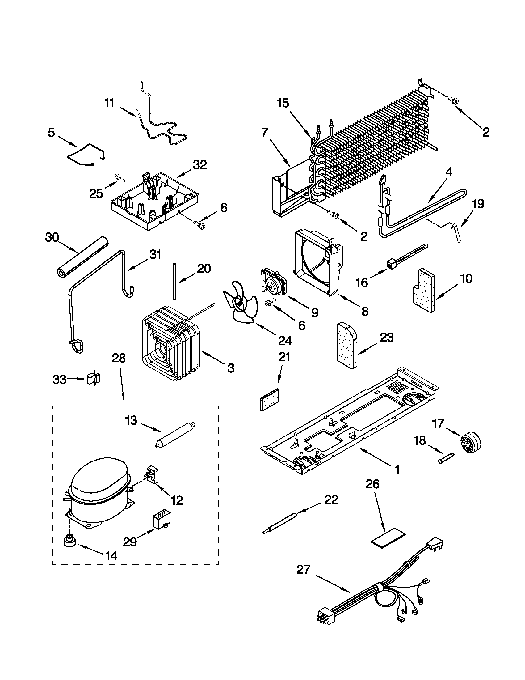 Whirlpool W8TXEWFYB01 unit parts diagram
