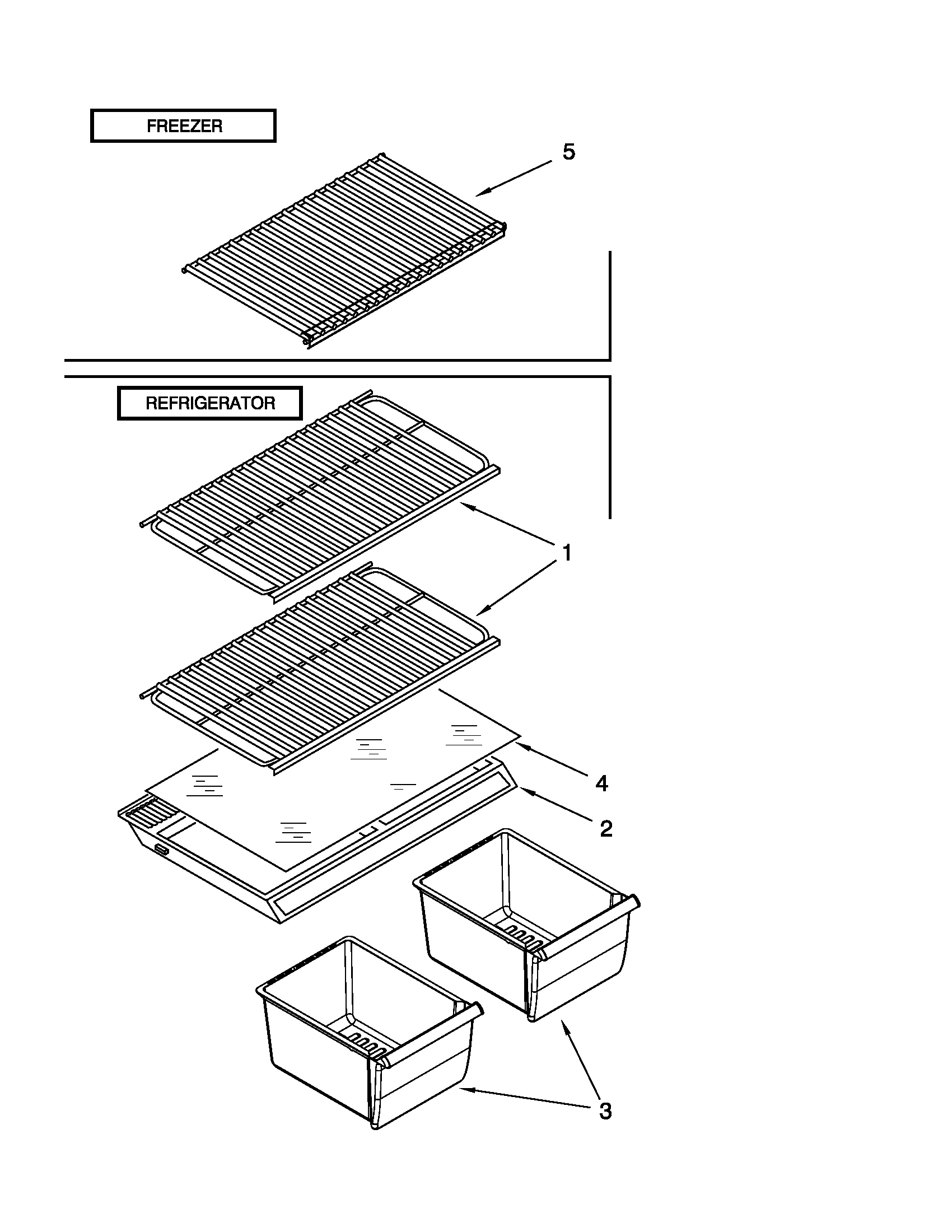 Whirlpool W8TXEWFYB01 shelf parts diagram