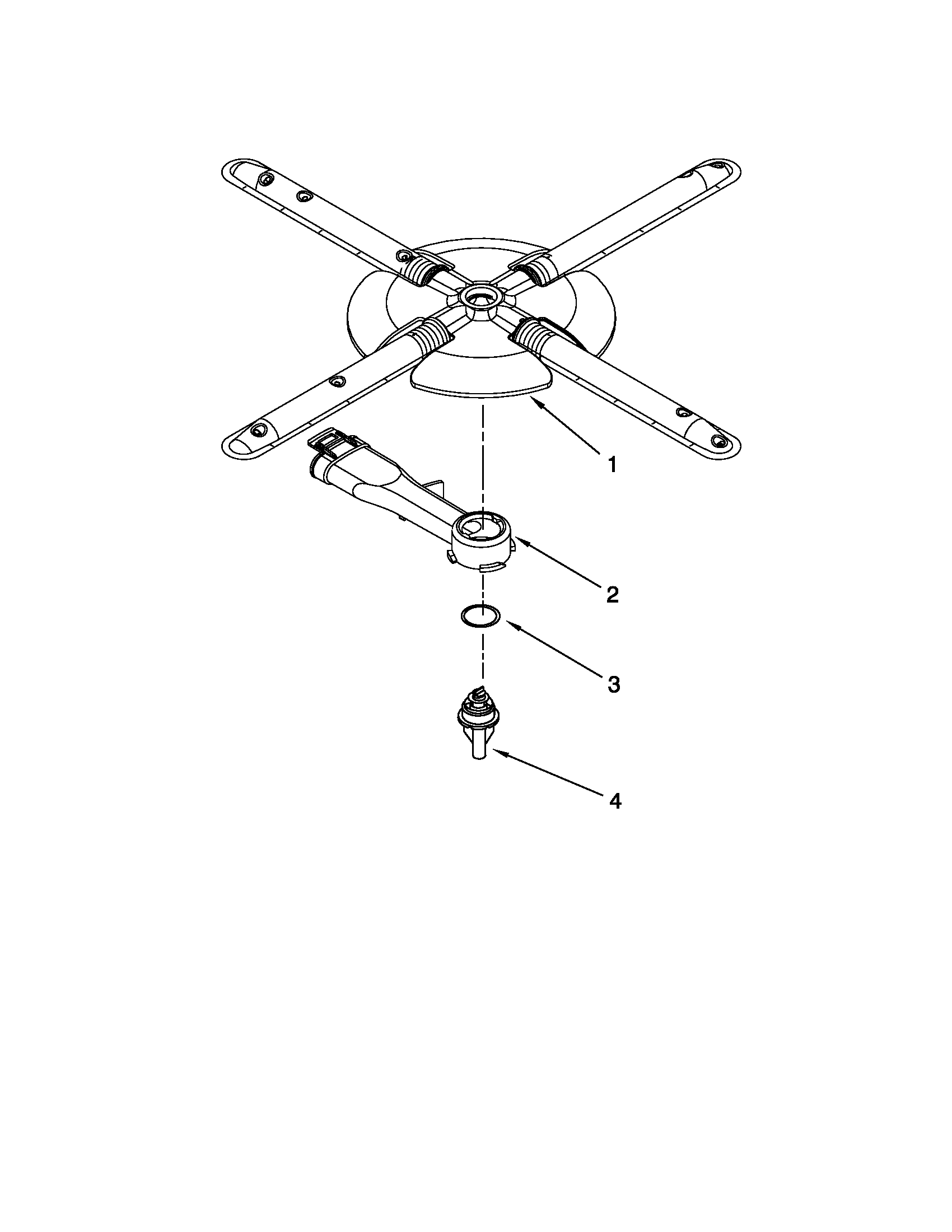 KitchenAid KUDS30CXWH6 lower washarm and strainer parts diagram