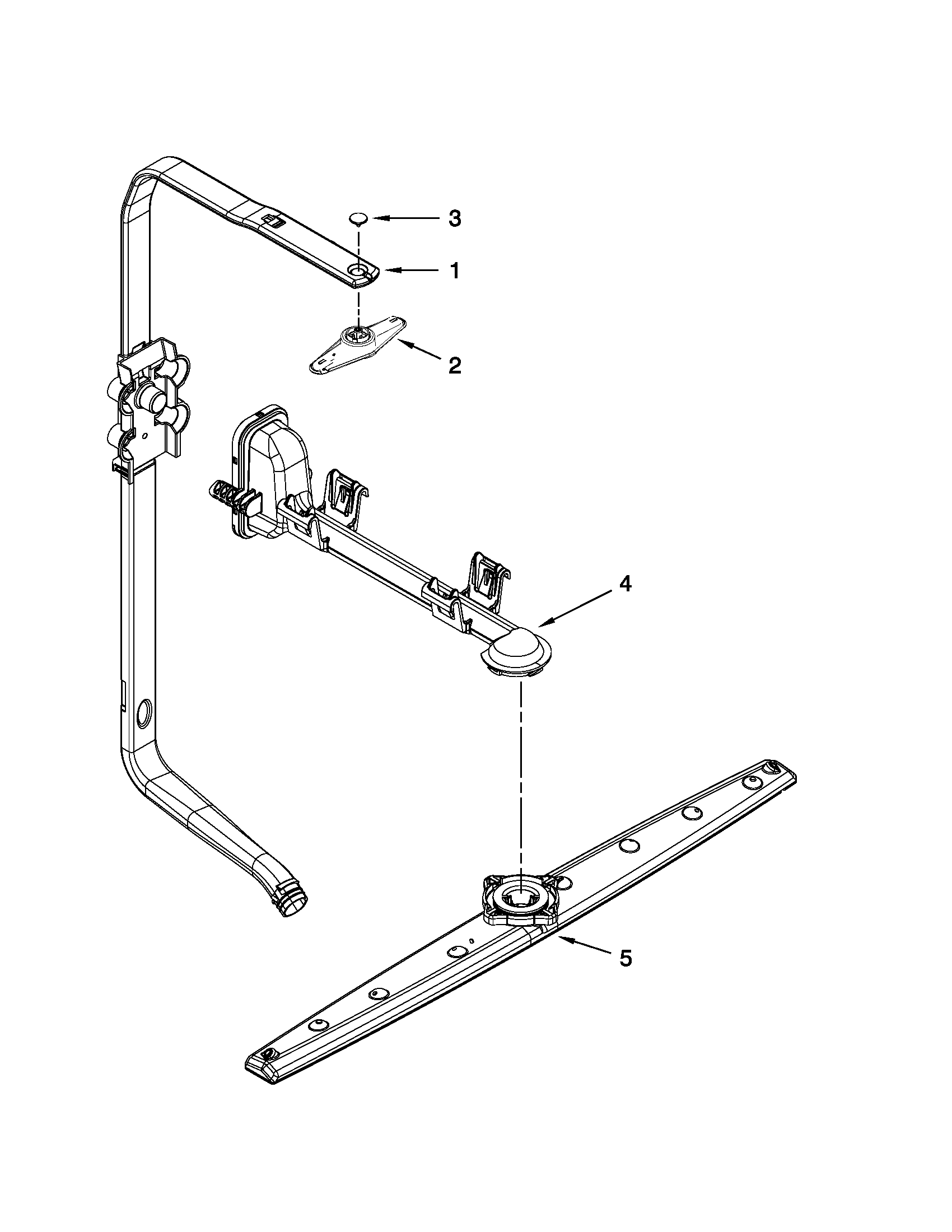 Whirlpool WDF530PSYB2 upper wash and rinse parts diagram