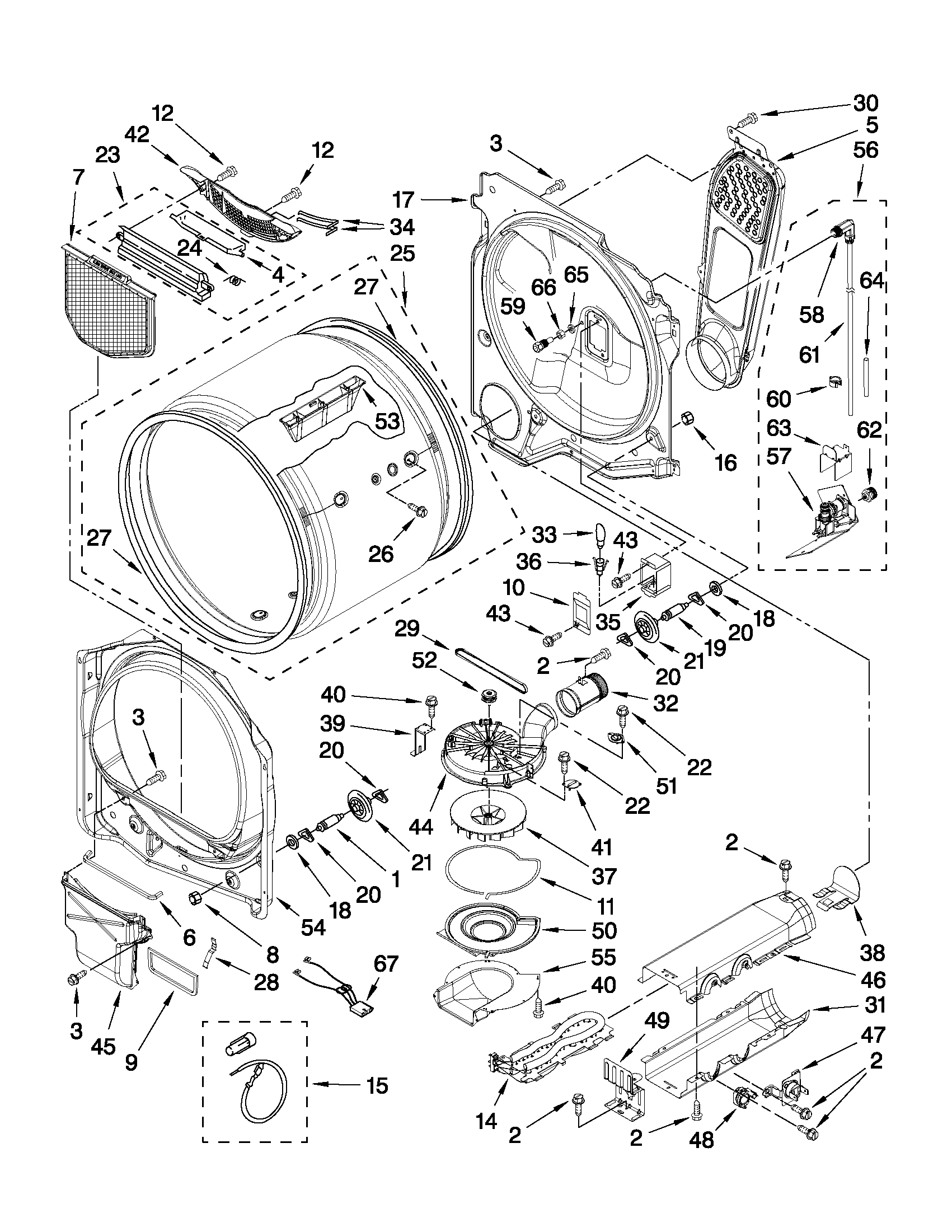 Maytag YMEDB850WL1 bulkhead parts diagram
