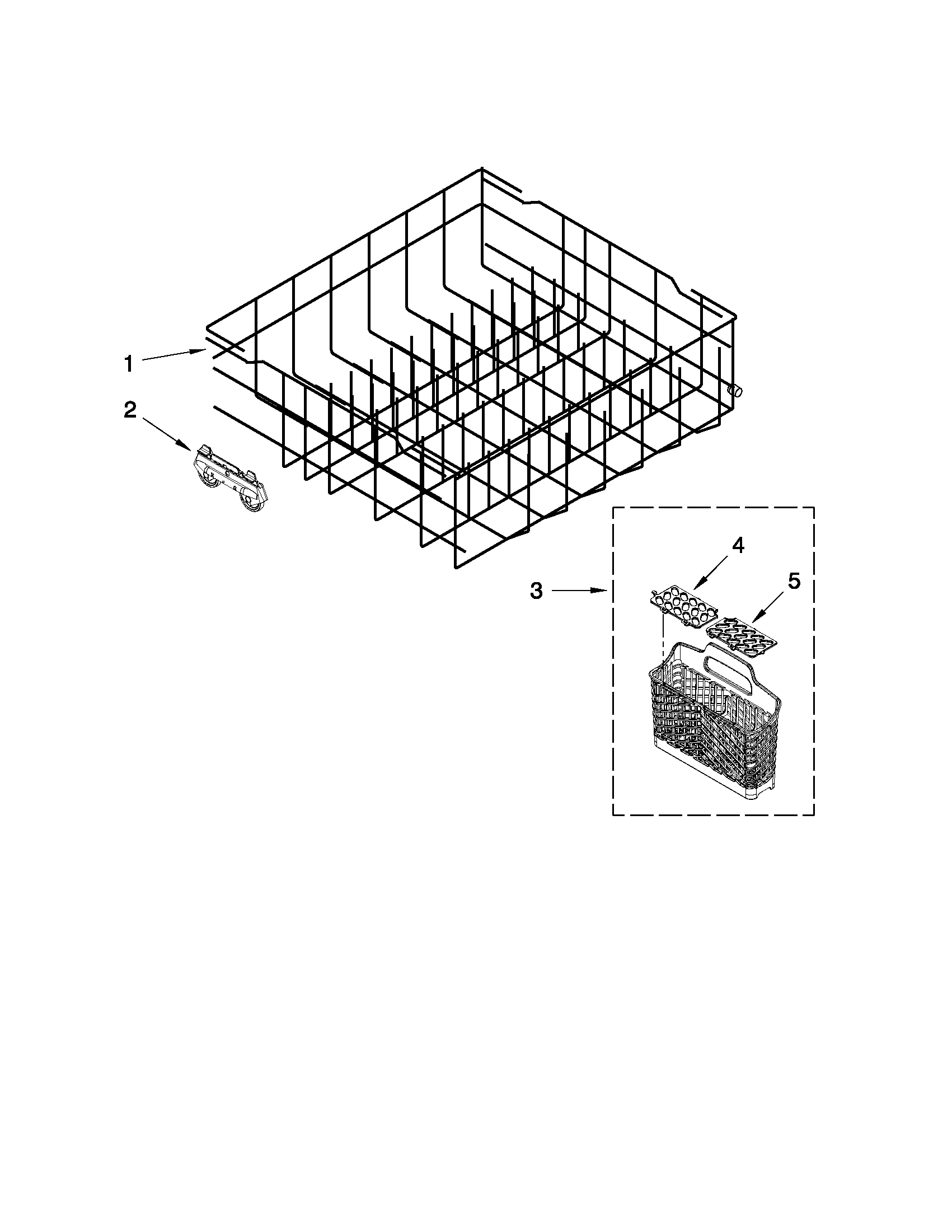 Amana ADB1400AWW3 lower rack parts diagram