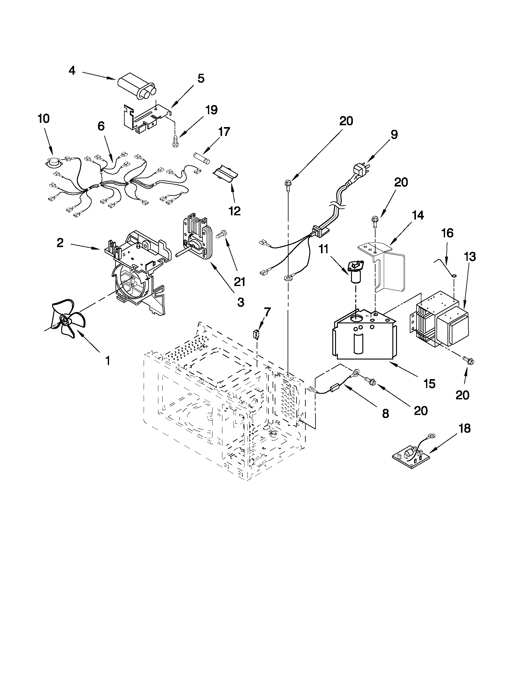 Whirlpool GT4175SPB3 oven interior parts diagram