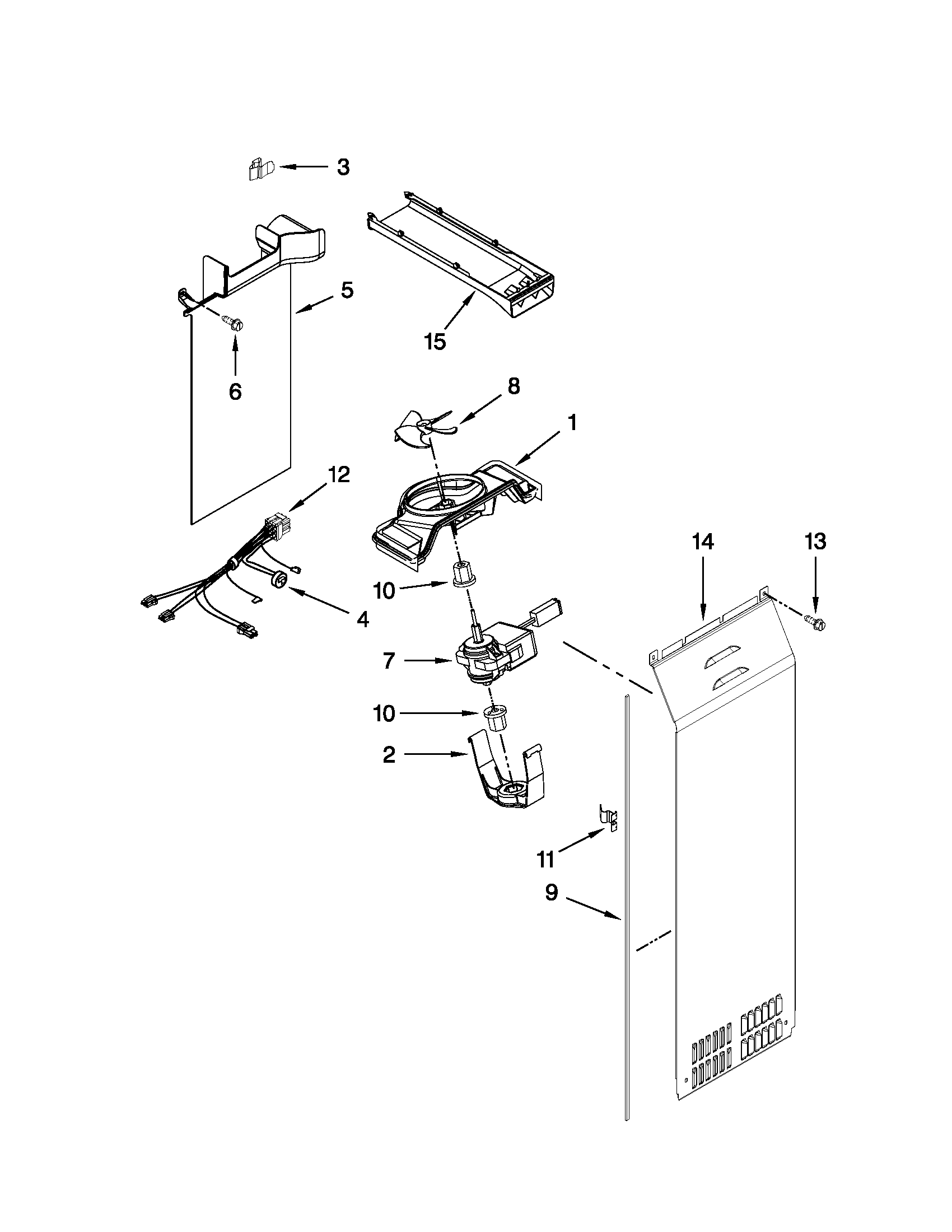 KitchenAid KSF26C4XYY03 air flow parts diagram
