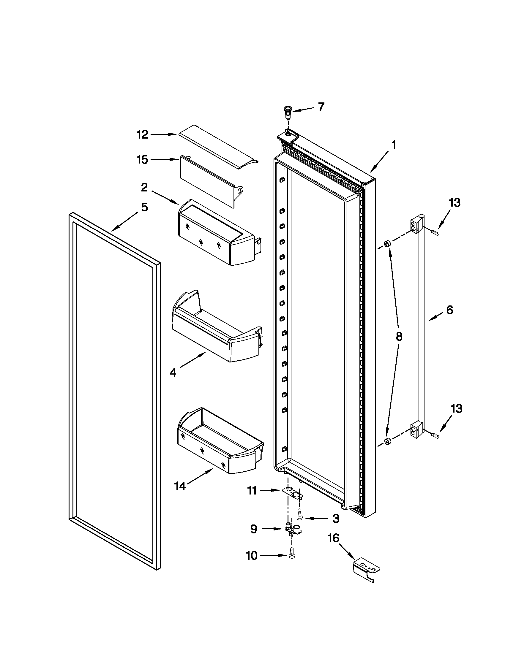 Ikea ISC23CNEXY02 refrigerator door parts diagram