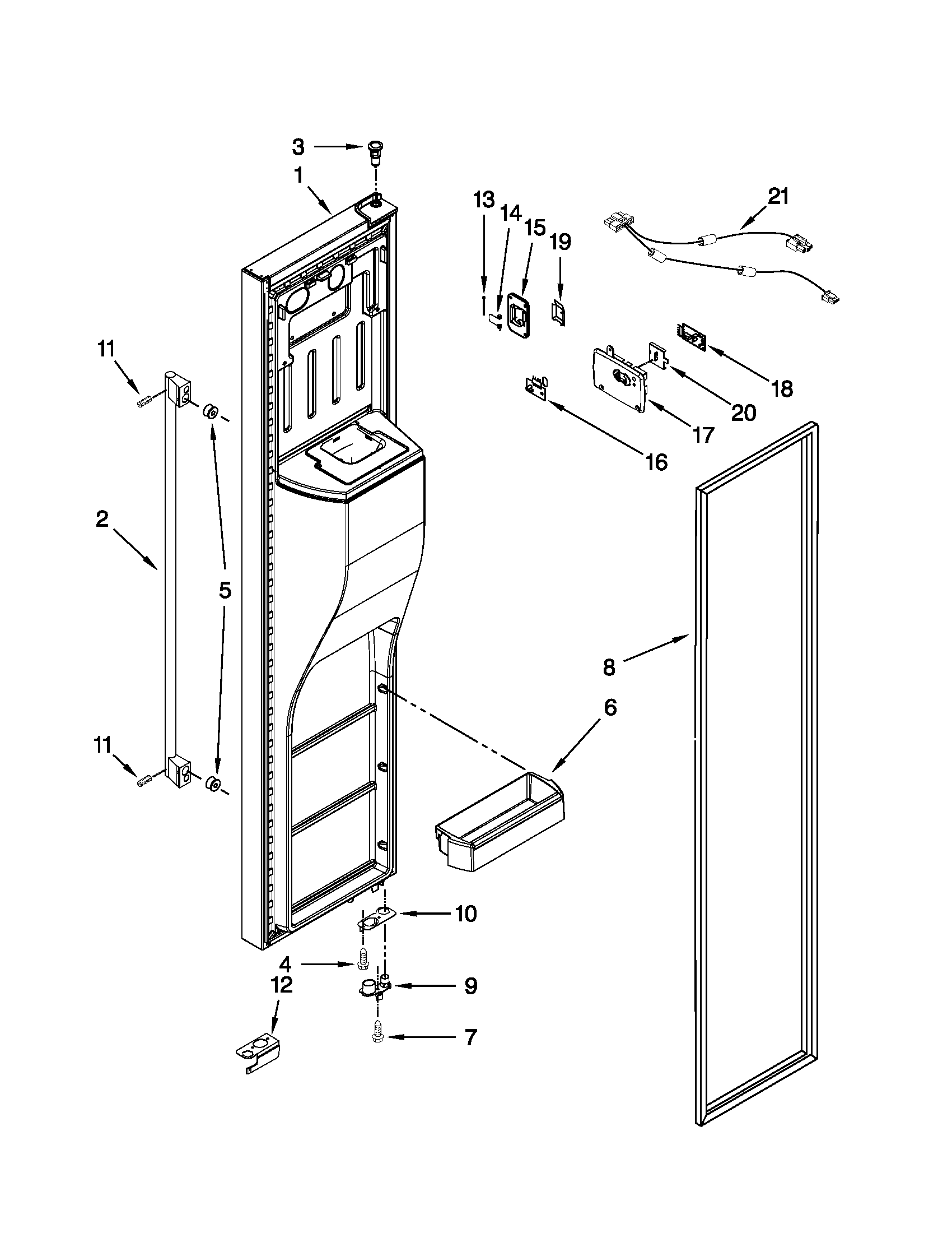 Ikea ISC23CNEXY02 freezer door parts diagram