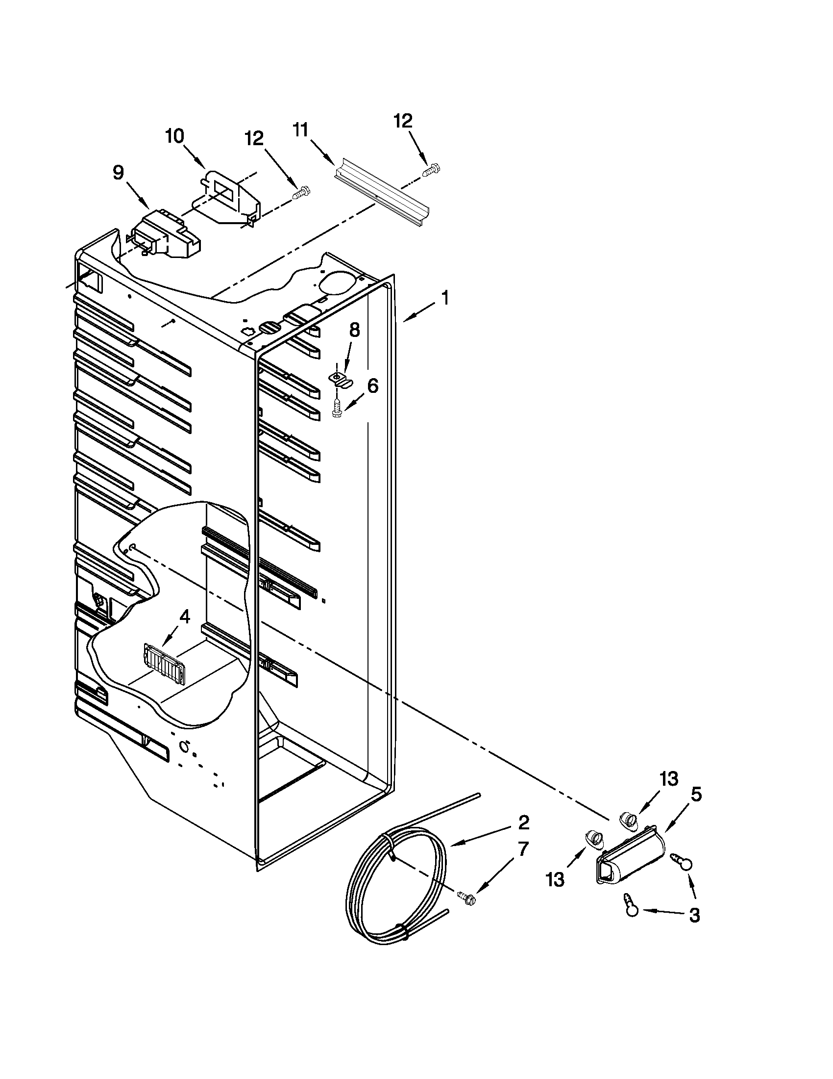 Maytag MSF25D2EAW00 refrigerator liner parts diagram