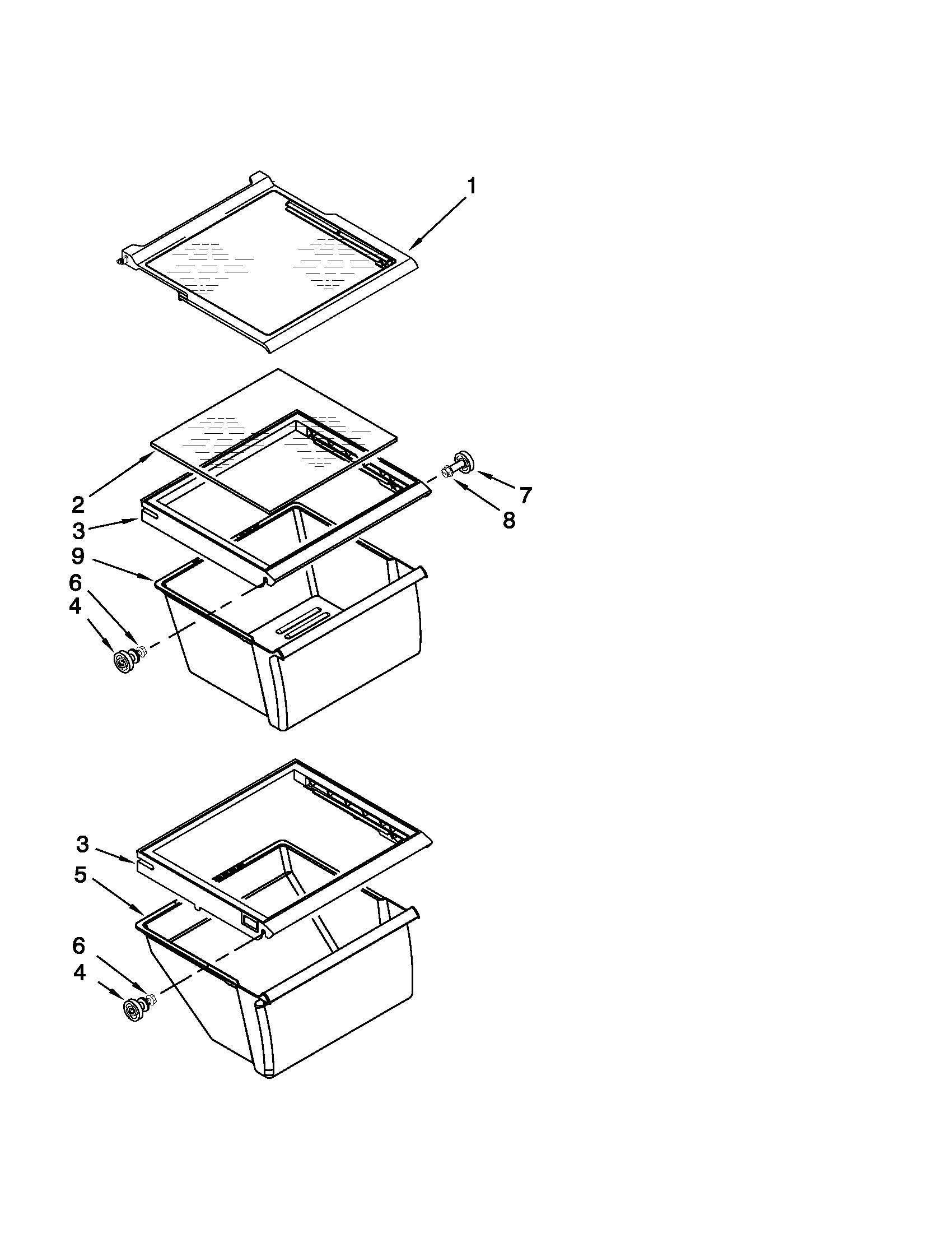 Maytag MSF25D2EAW00 refrigerator shelf parts diagram