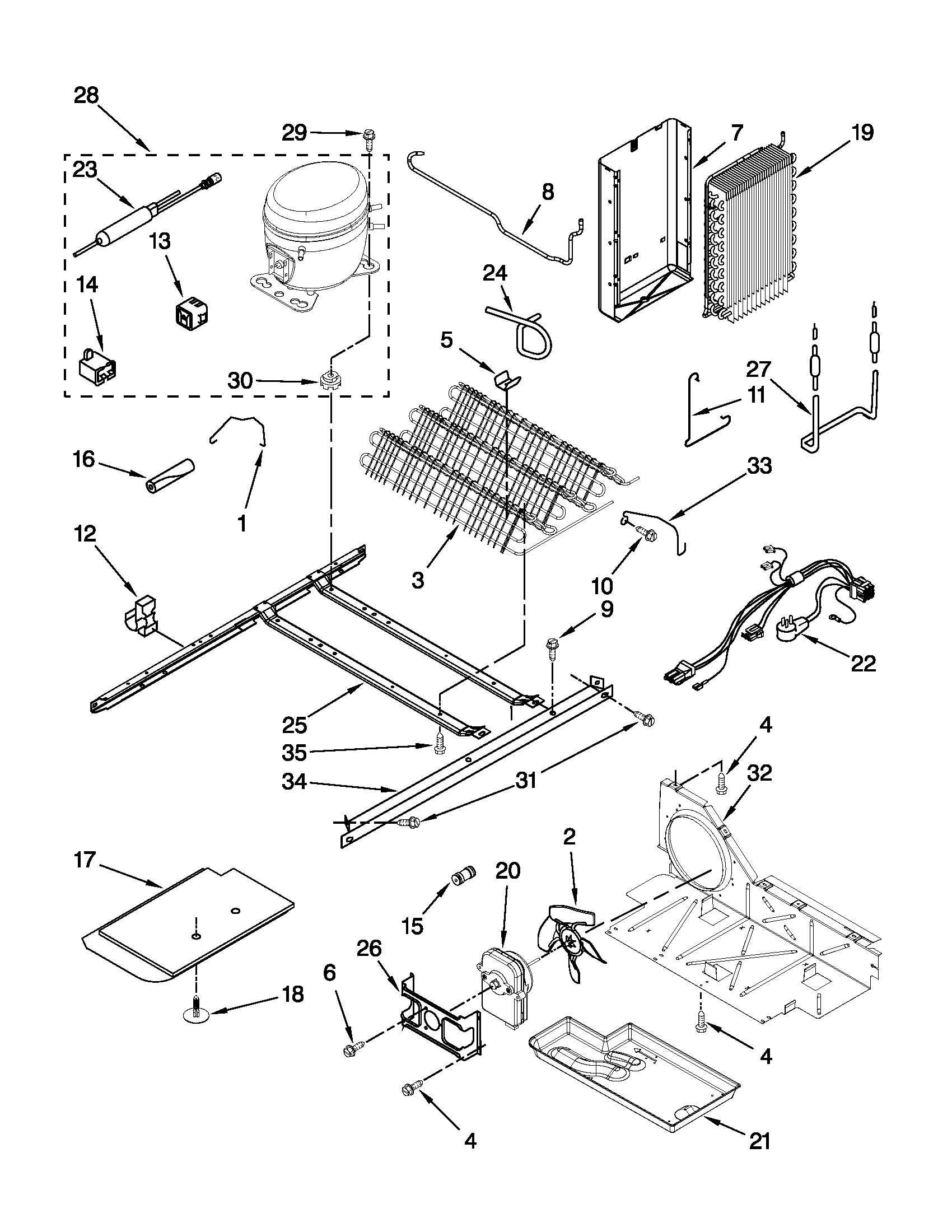 Maytag MSF25D2EAW00 unit parts diagram