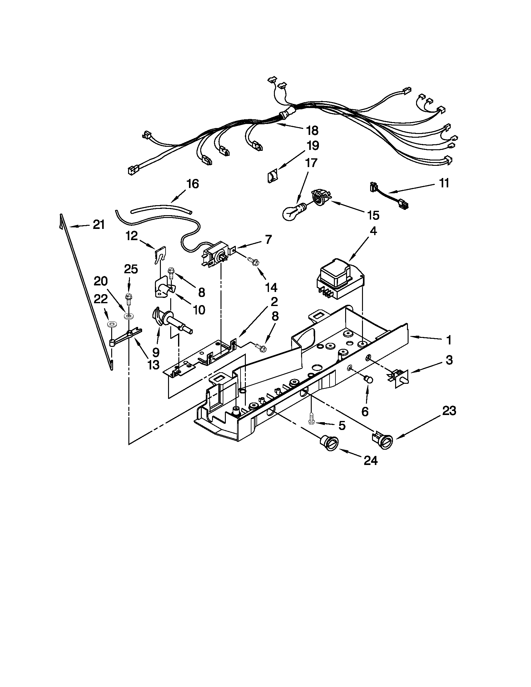 Maytag MSF25D2EAW00 control parts diagram