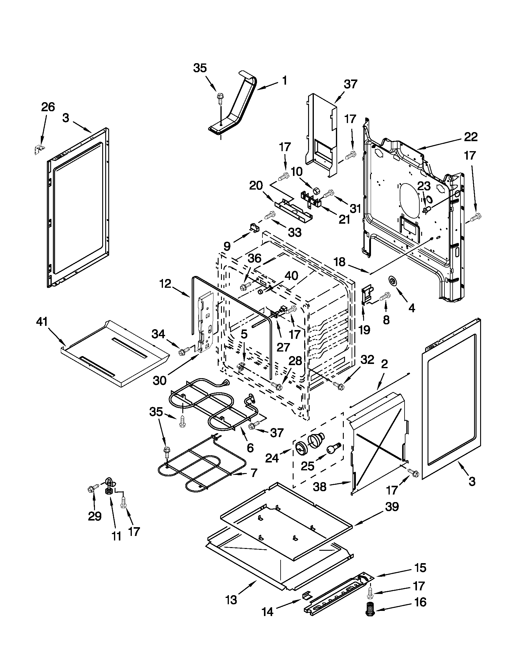 Whirlpool WFE324LWS0 chassis parts diagram