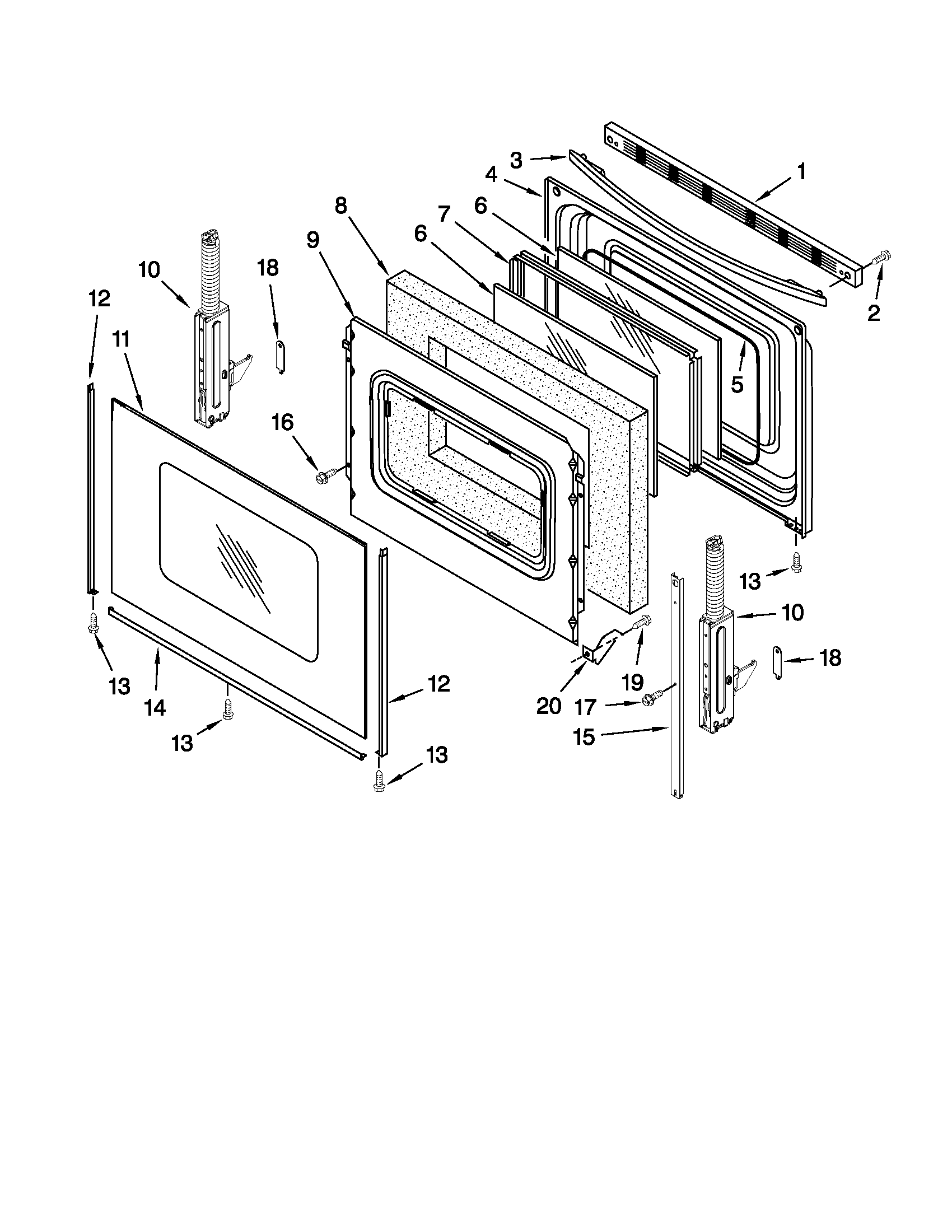 Whirlpool WFE324LWS0 door parts diagram