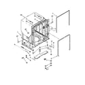KitchenAid KUDE20IXWH6 tub and frame parts diagram