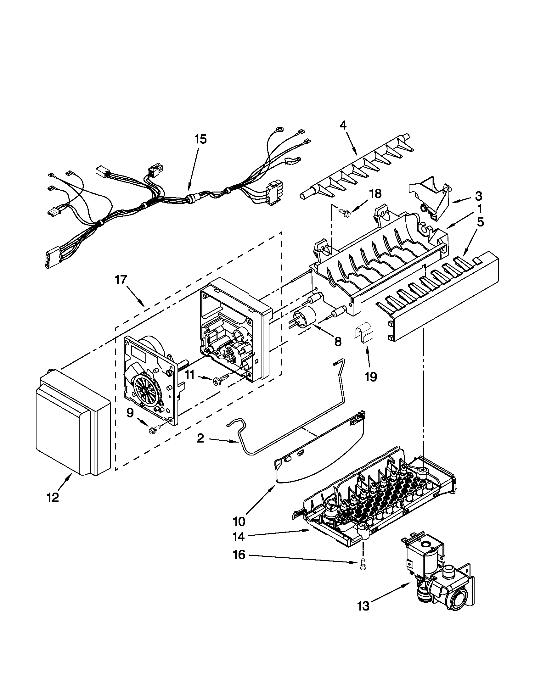 Whirlpool GI6SARXXF04 icemaker parts diagram
