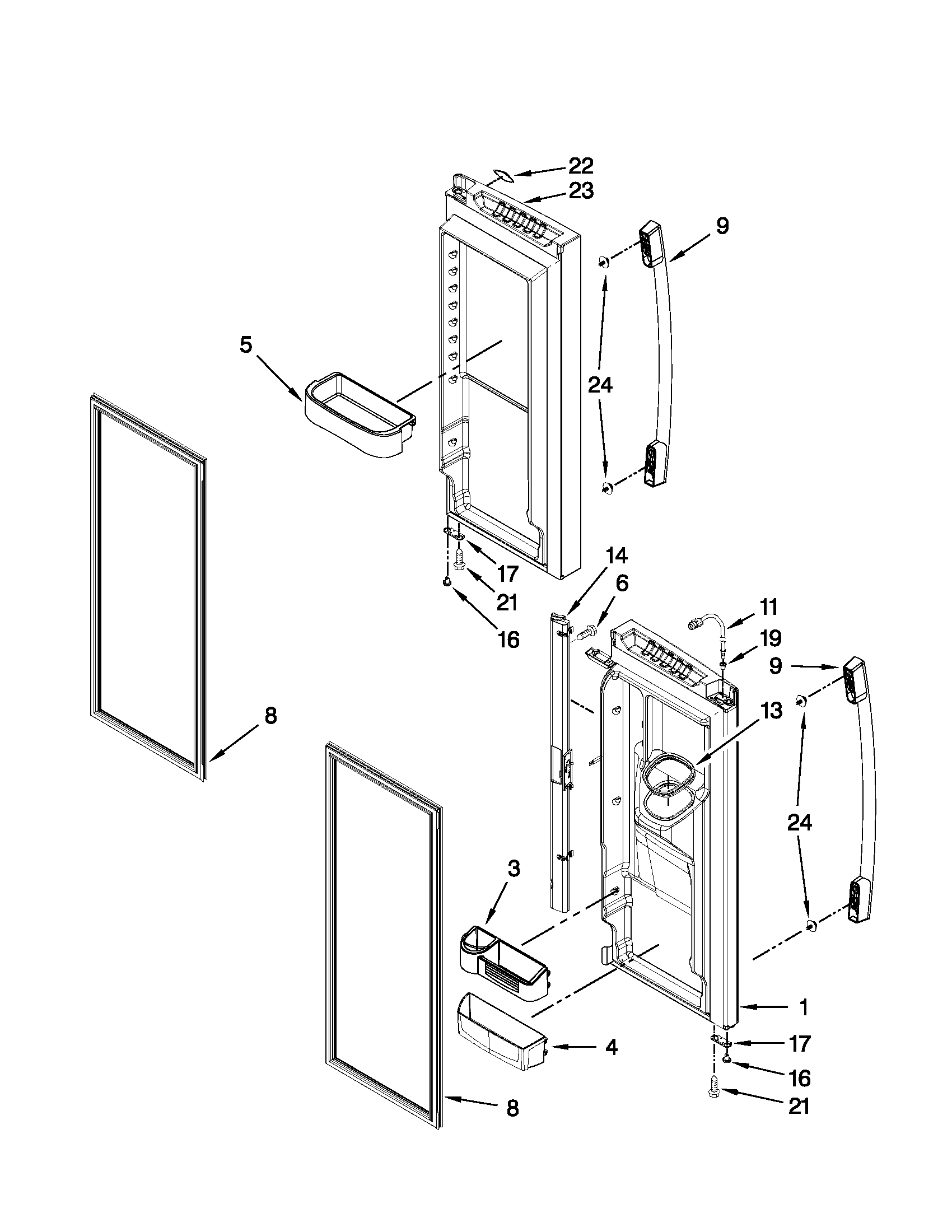 Whirlpool GI6SARXXF04 refrigerator door parts diagram