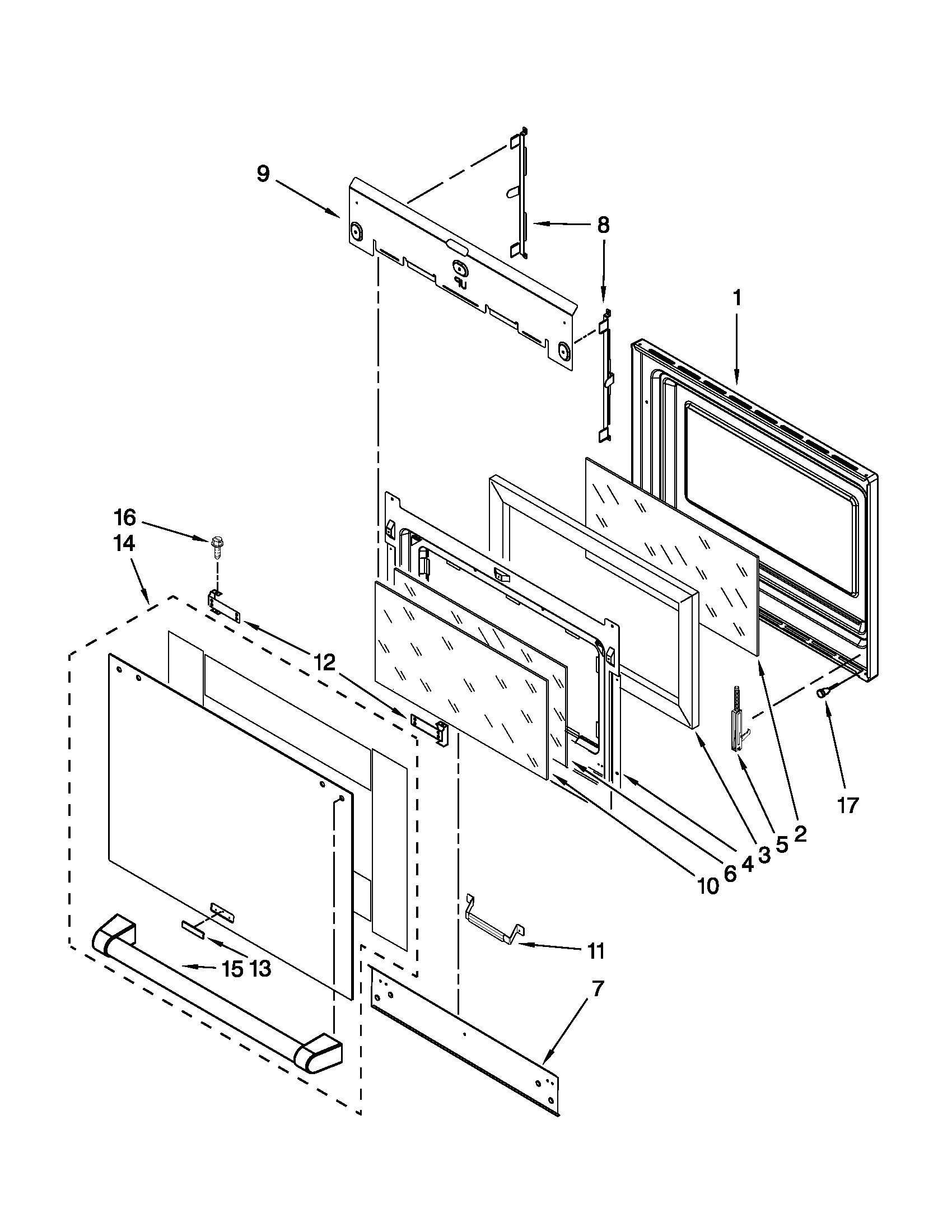 KitchenAid KERS807XSP01 door parts diagram