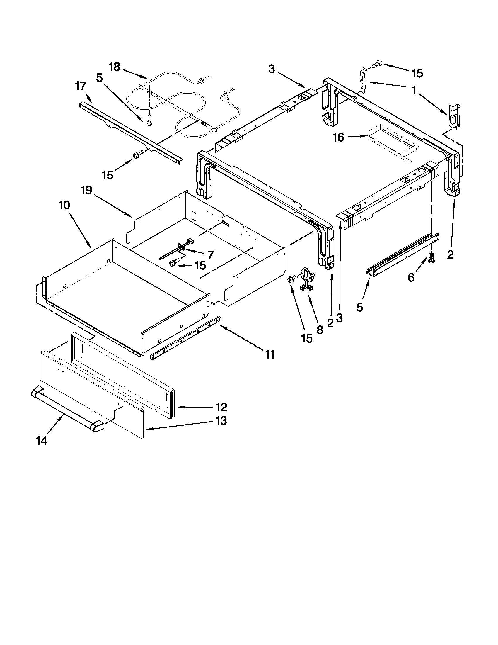 KitchenAid KERS807XSP01 drawer parts diagram